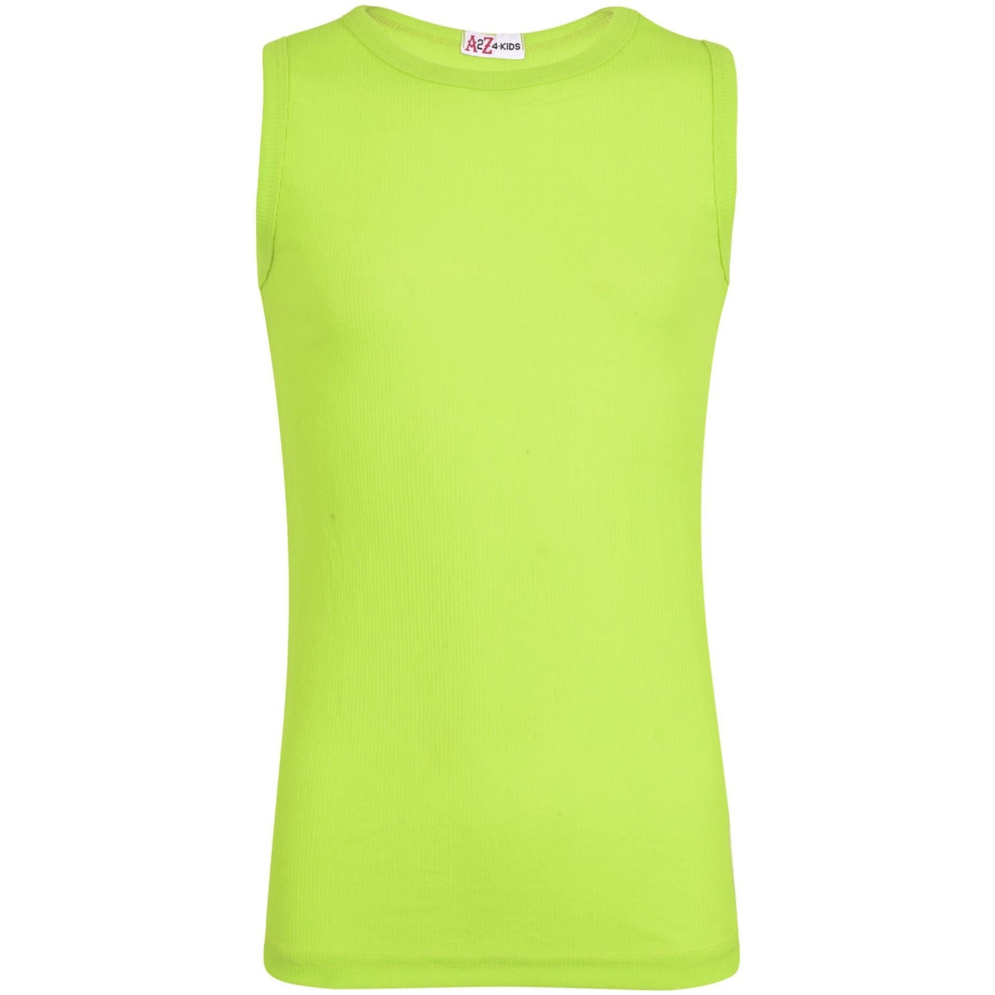 Girls Ribbed Vest Kids Stylish Top Fashion T Shirt Age 5 6 7 8 9 10 11 12 13 Yr