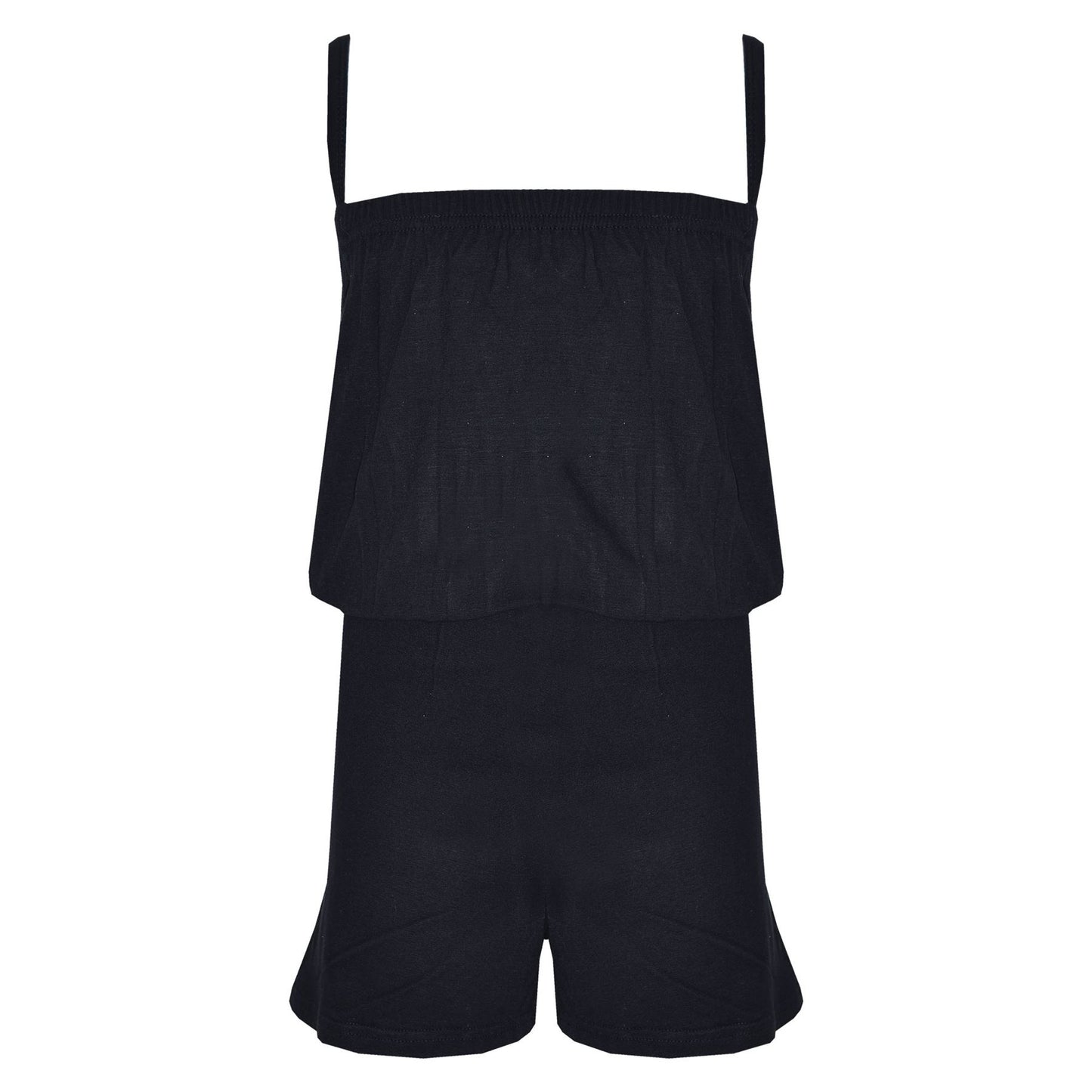 Kids Girls Plain Color Playsuit Trendy Summer All In One Jumpsuit New Age 5-13 Y