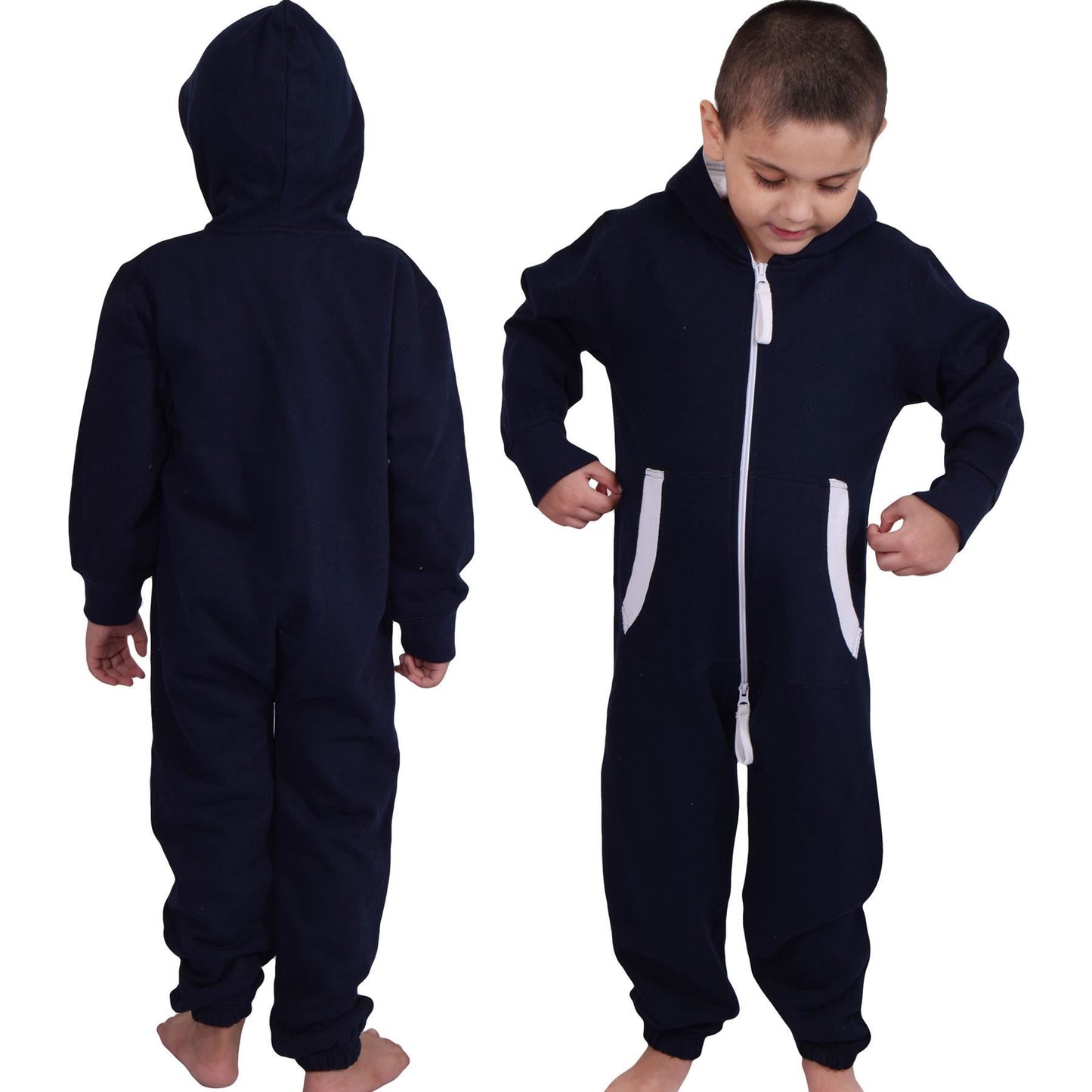 A2Z Onesie One Piece Kids Navy Pyjamas Sleepsuit Costume Girls & Boys 5-13 Years