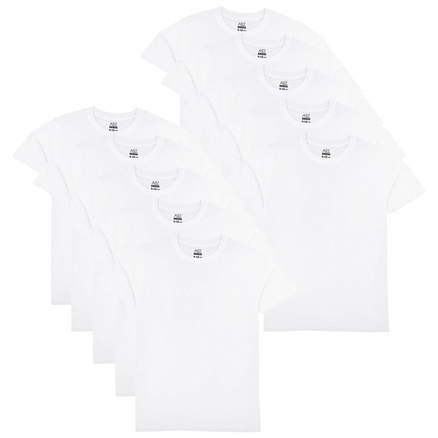 Girls Boys Pack of 10 Plain PE School T Shirts Lightweight Summer Soft Feel Top