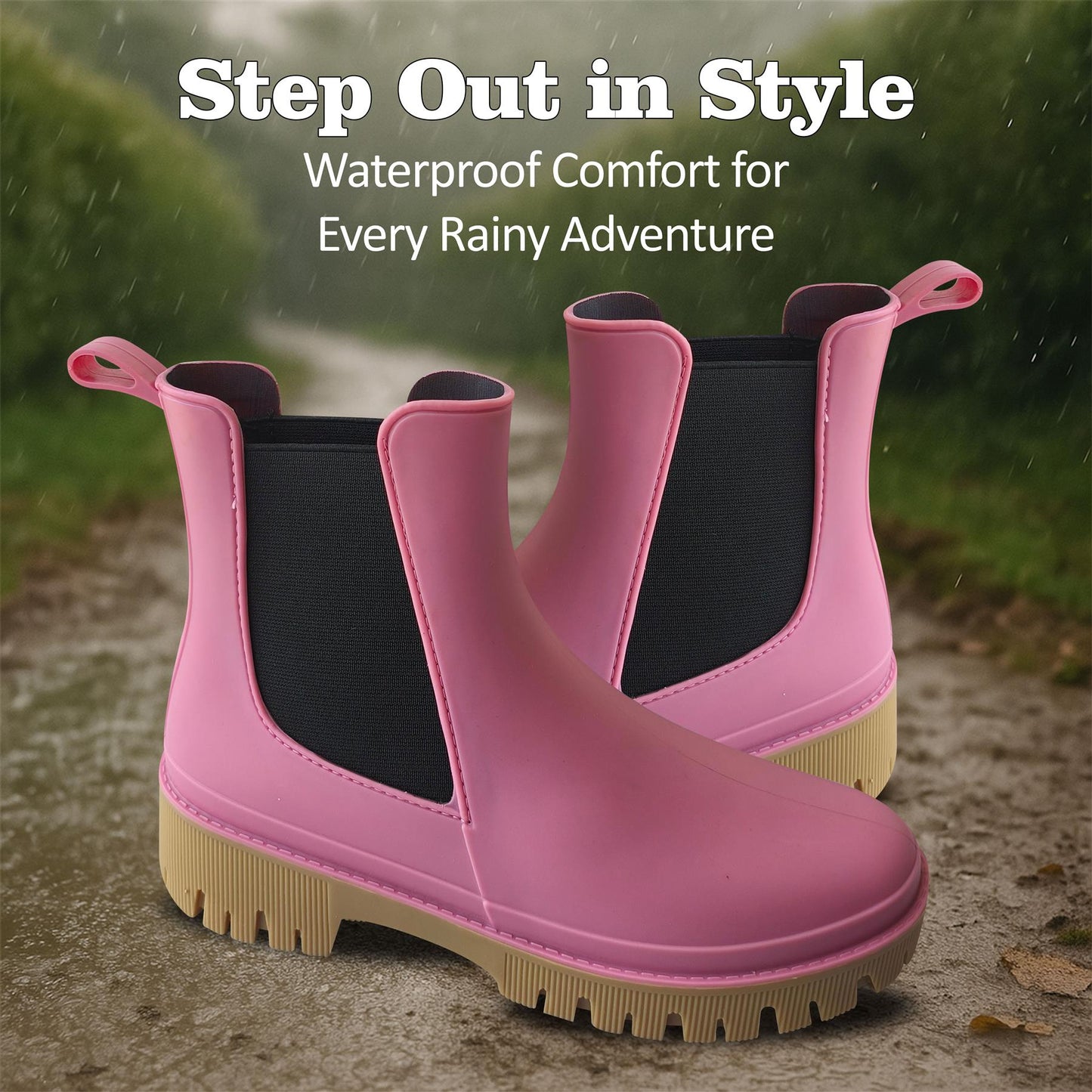 A2Z Ladies Girls Teens Wellington Chelsea Boots Waterproof Ankle Festival Shoes