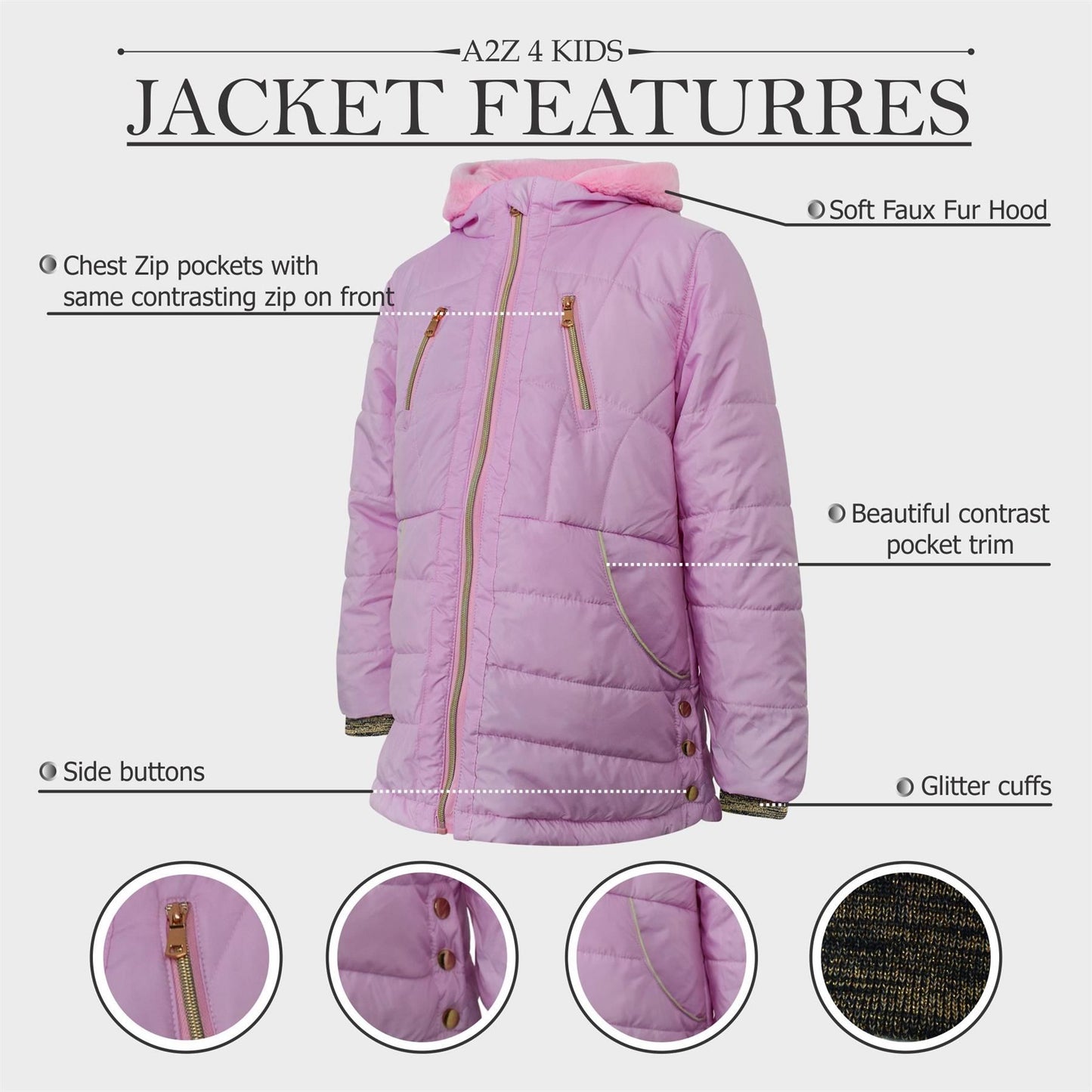 Kids Girls Longline Fashion Padded Casual School Jacket Bubble Coat 5-13 Years
