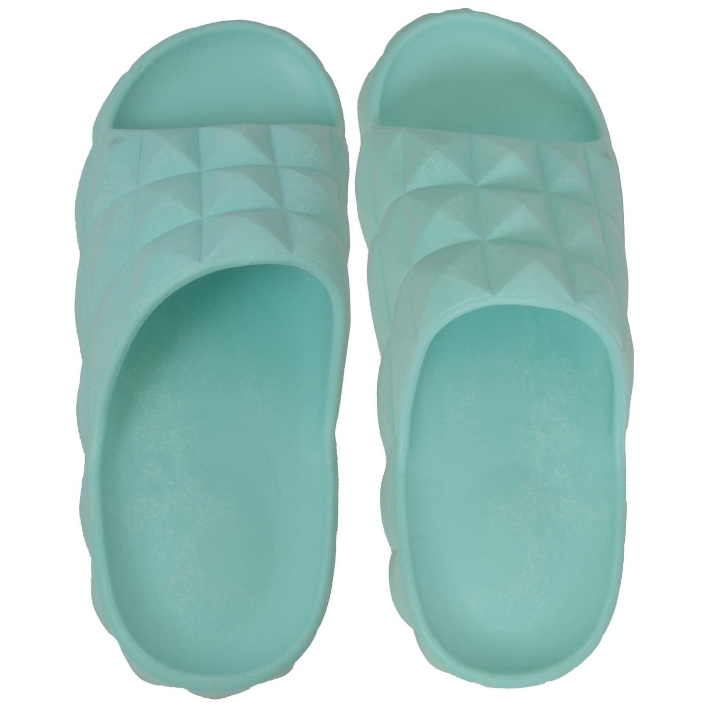 Womens Open Toe Soft Padded Diamond Slider Slip-On Casual Summer Mule Slipper