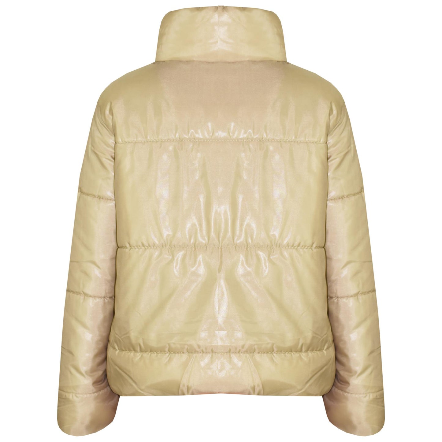Girls Jacket Kids Wetlook Cropped Padded Quilted Puffer Bubble Jackets Coat 5-13