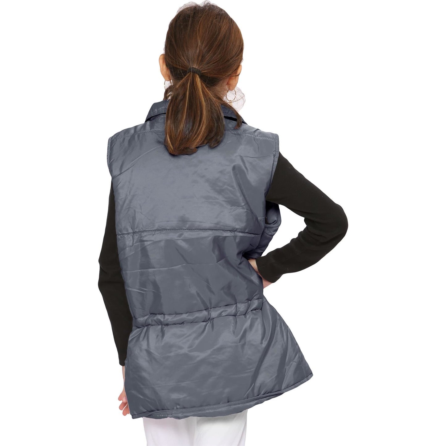 Kids Girls Sleeveless Coat Gilet Fashion Oversized Gilet Style Jacket Coat