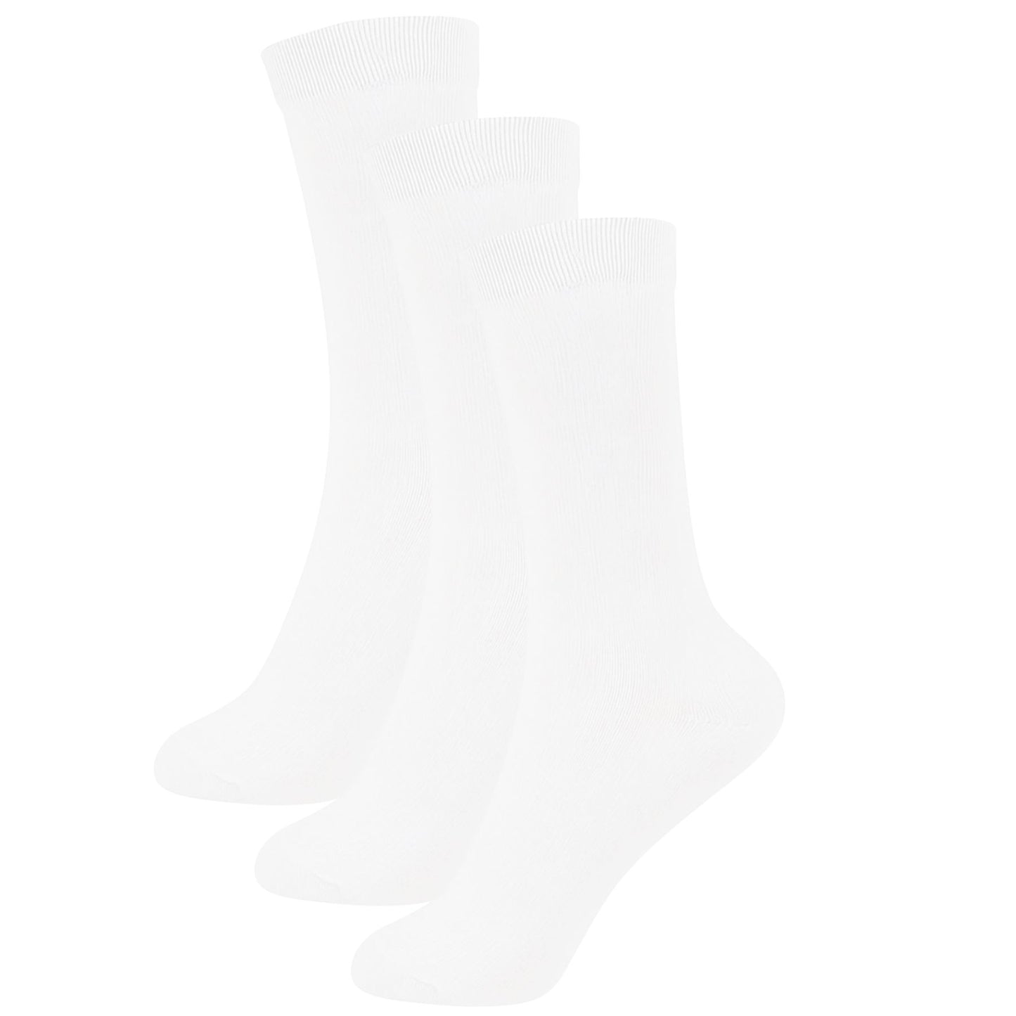 Kids Girls Plain Knee High Socks Pack of 3 Comfortable School Cotton Socks