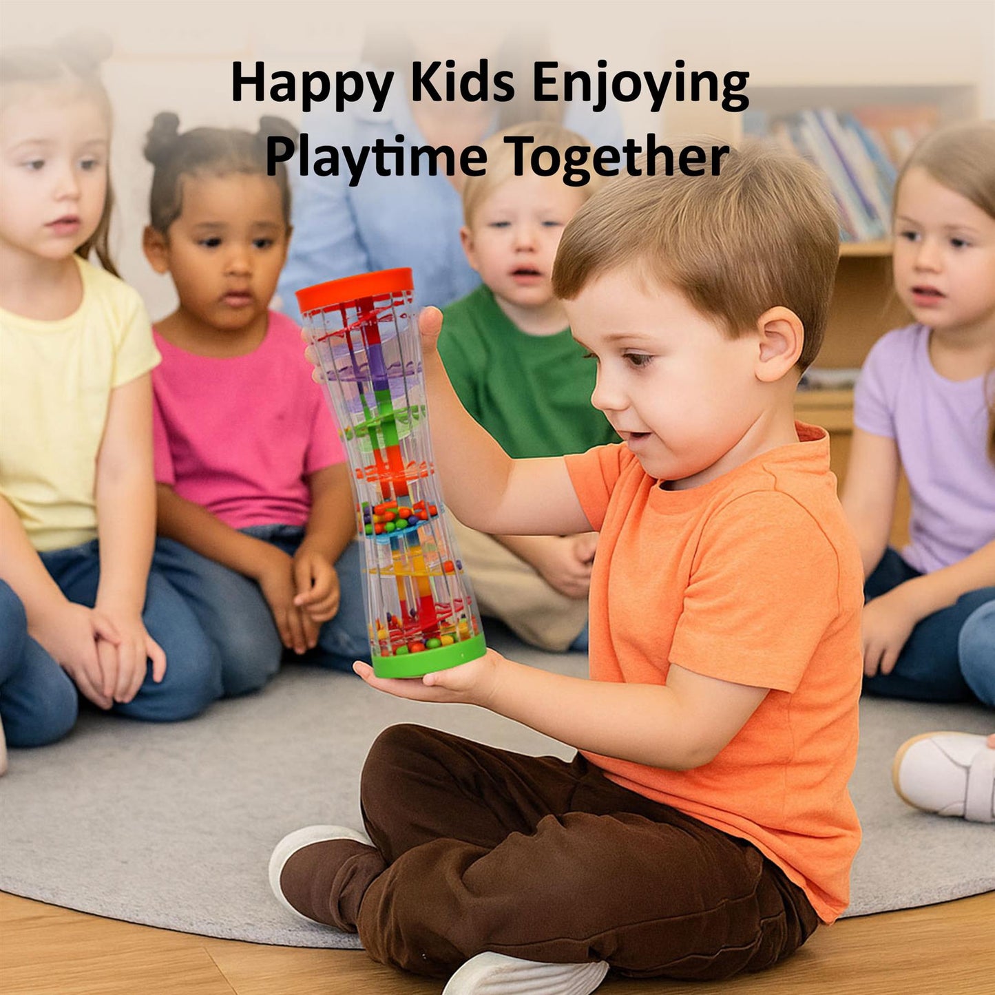A2Z 4 Kids Rainbow Beads Rainmaker Baby Toys Auditory Todler Rain Sound 6 Month+