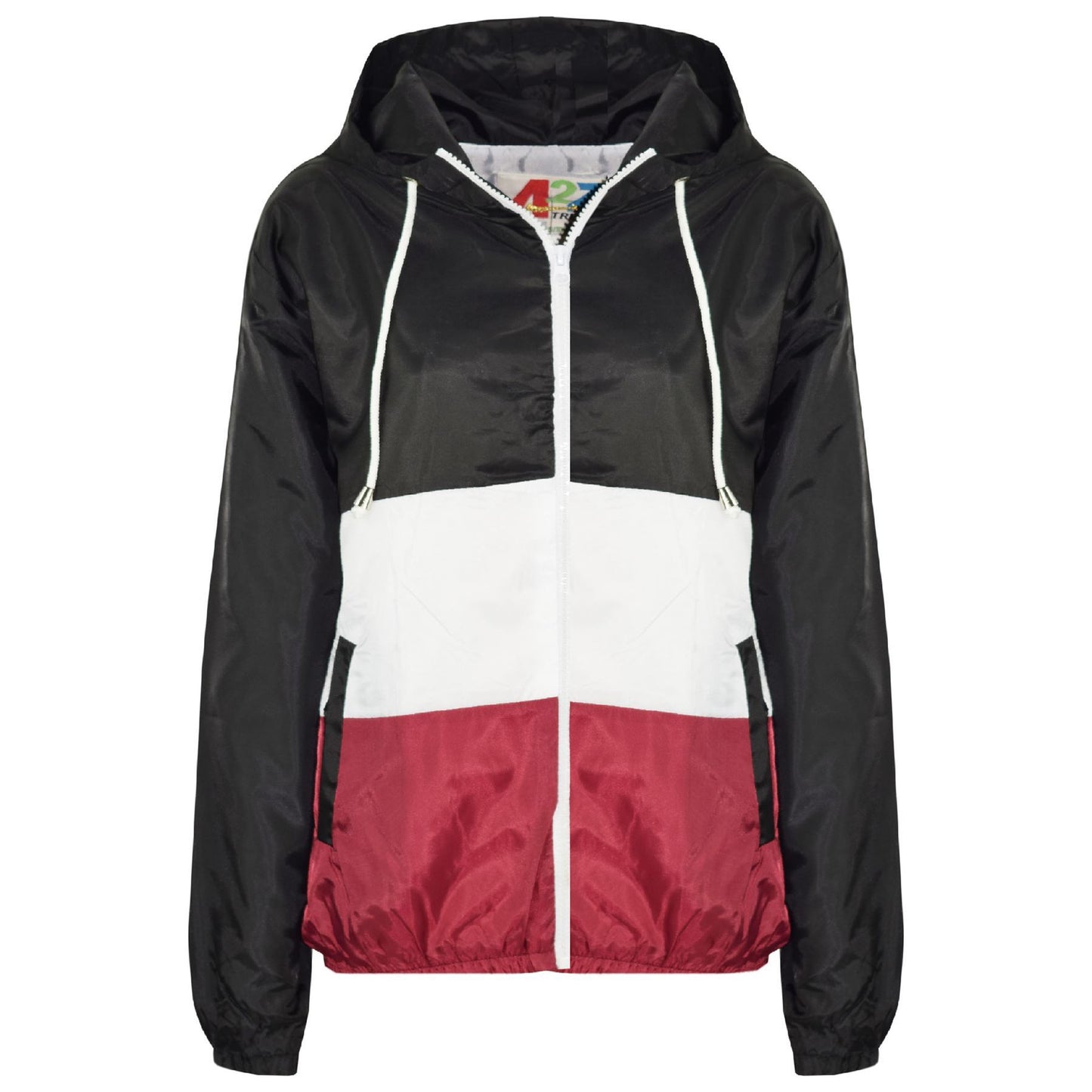 Kids Girls Boys Windbreaker Contrast Panel Jackets Hooded Raincoat Rain Mac 5-13