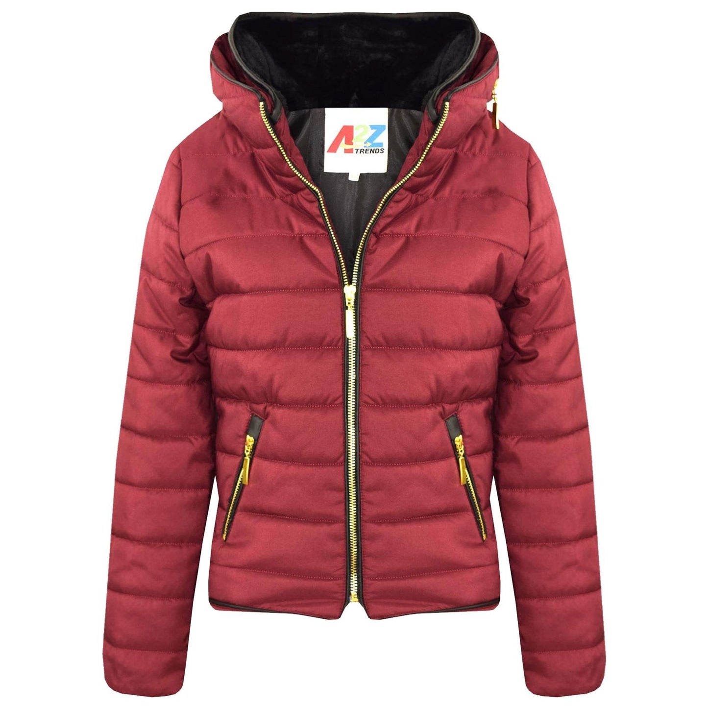 A2Z 4 Kids Girls Jacket Kids Stylish Dusty Pink._Padded Puffer Bubble Fur Collar Quilted Warm Thick Coat Jackets 3 4 5 6 7 8 9 10 11 12 13 Years