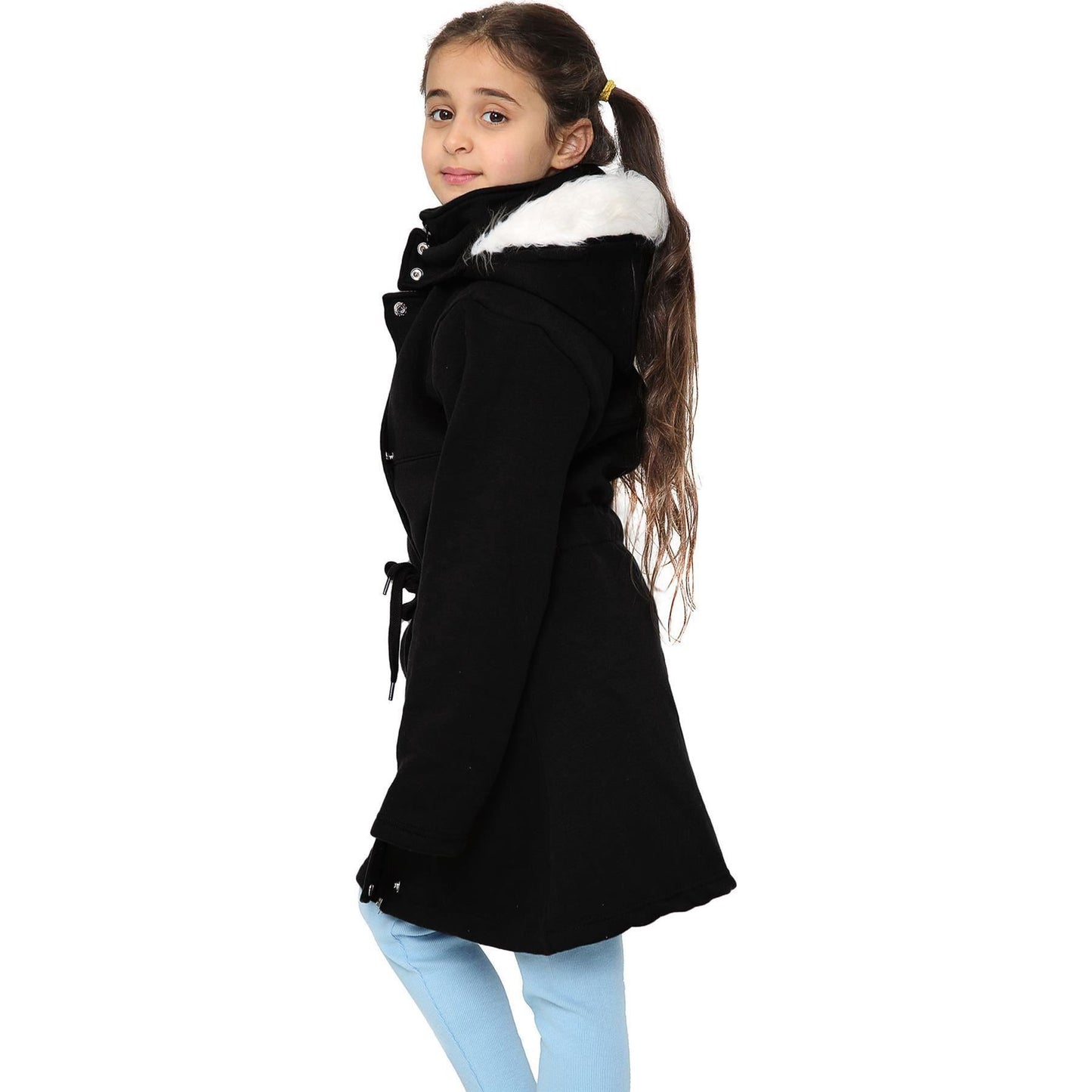 Kids Girls Hooded Camo Parka Jacket Faux Fur Coat New Fashion Age 5-13 Years