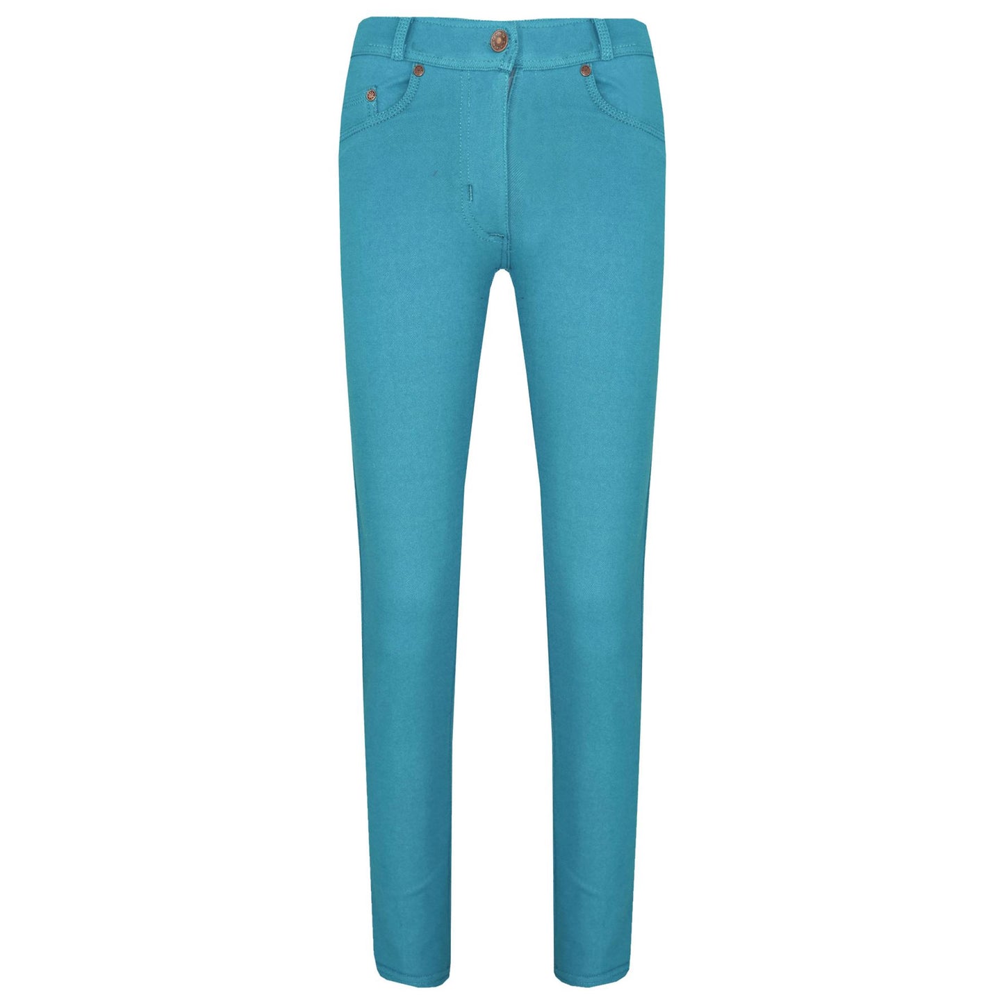 Kids Skinny Jeans Girls Stretchy Jeggings Fit Pants Coloured Trousers 5-13 Years