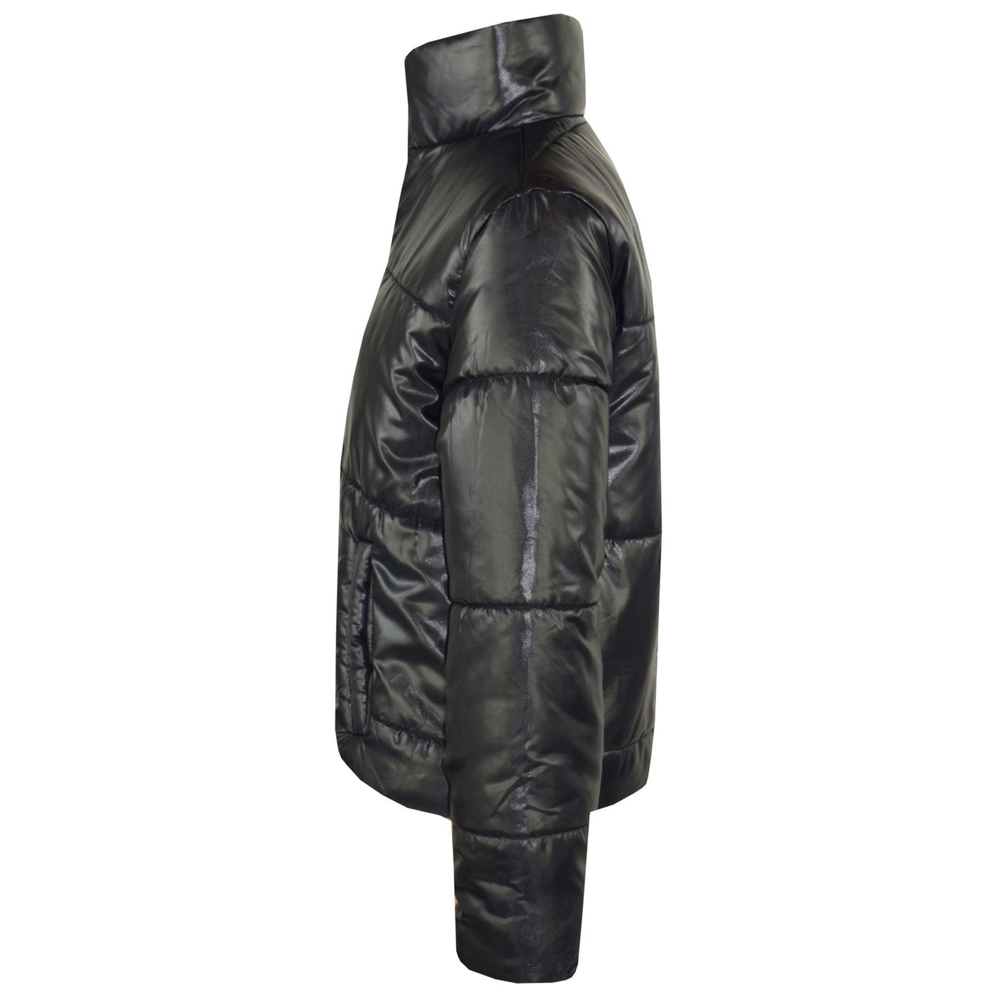 Girls Jacket Kids Wetlook Cropped Padded Quilted Puffer Bubble Jackets Coat 5-13