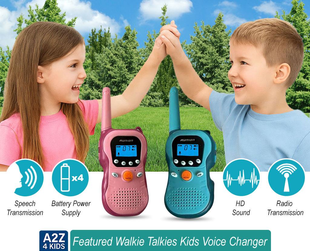 A2Z 4 Kids Walkie Talkies 3KM Range 2-Way Radio Toy Voice Changer Learning Play