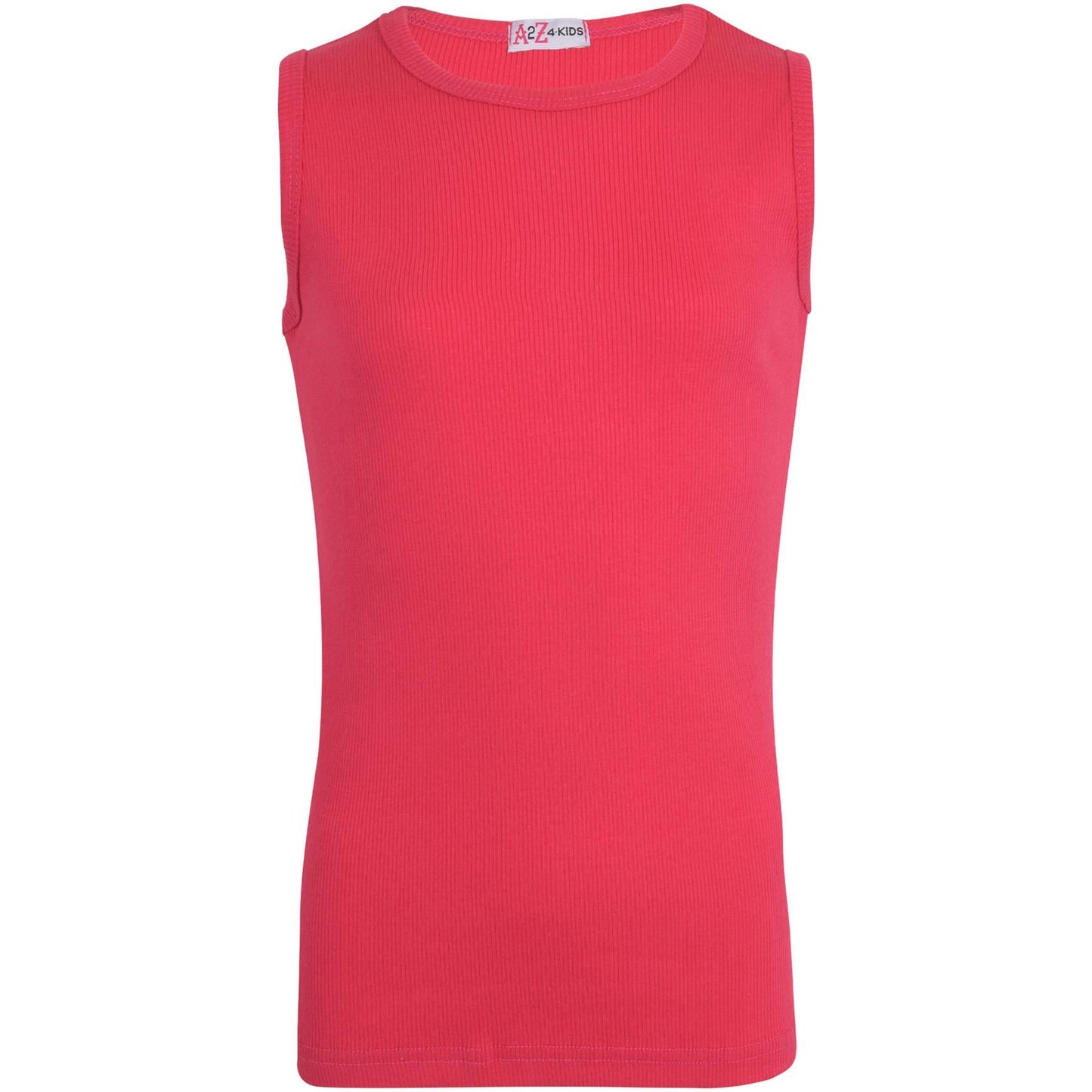 Girls Ribbed Vest Kids Stylish Top Fashion T Shirt Age 5 6 7 8 9 10 11 12 13 Yr