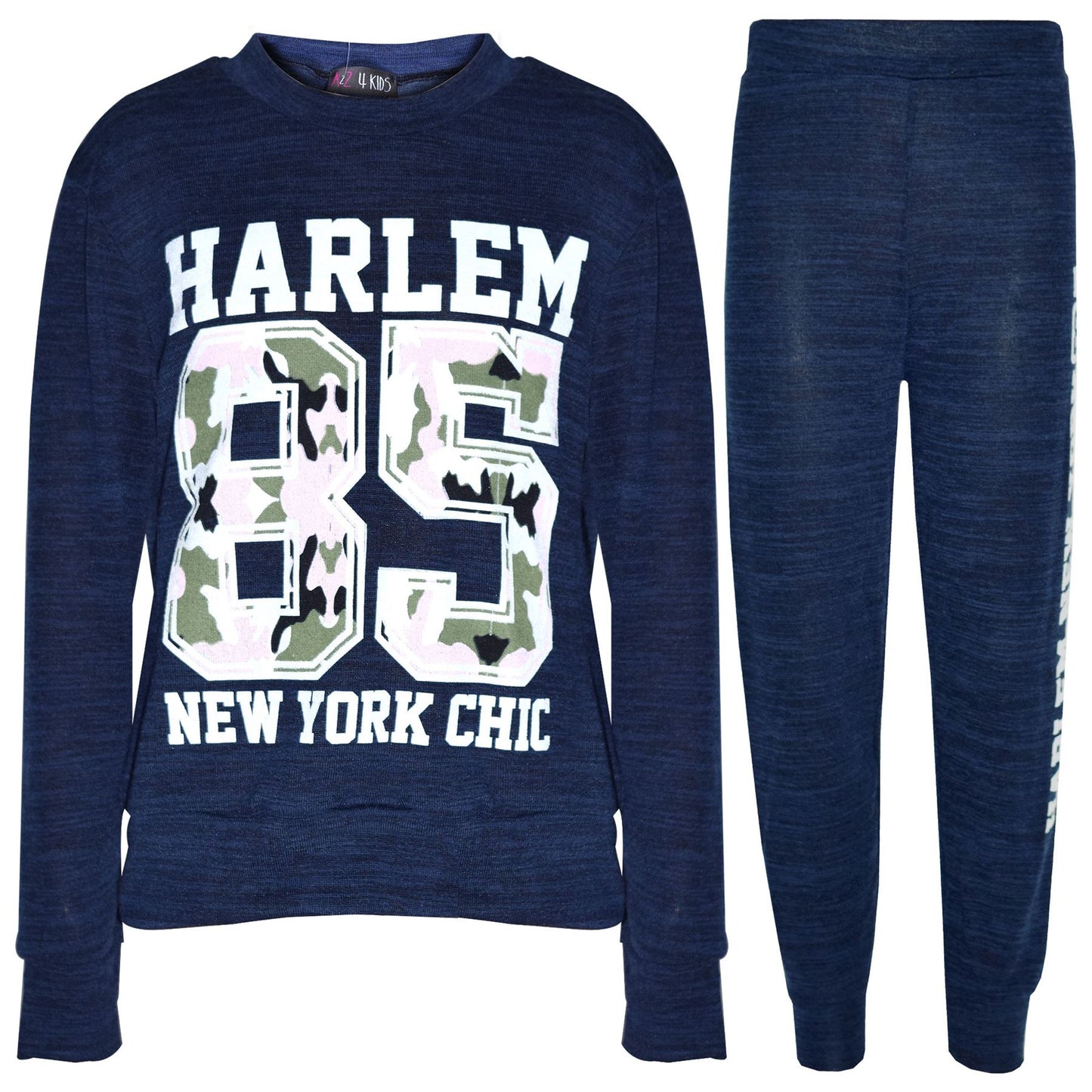 Kids Jogging Suit Girls HARLEM 85 Lounge Suit Tracksuit Hoodie Bottom 7-13 Years