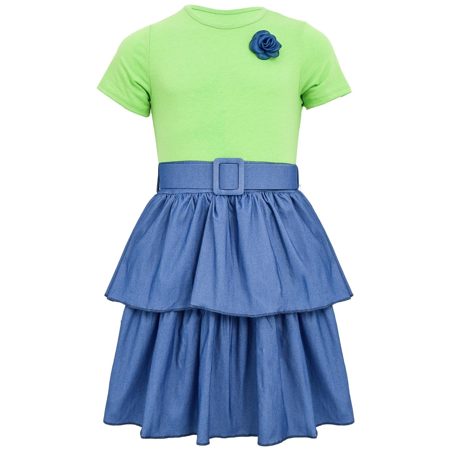 Kids Girls Summer Dress Casual Ruffle Party Dress Age 2-14