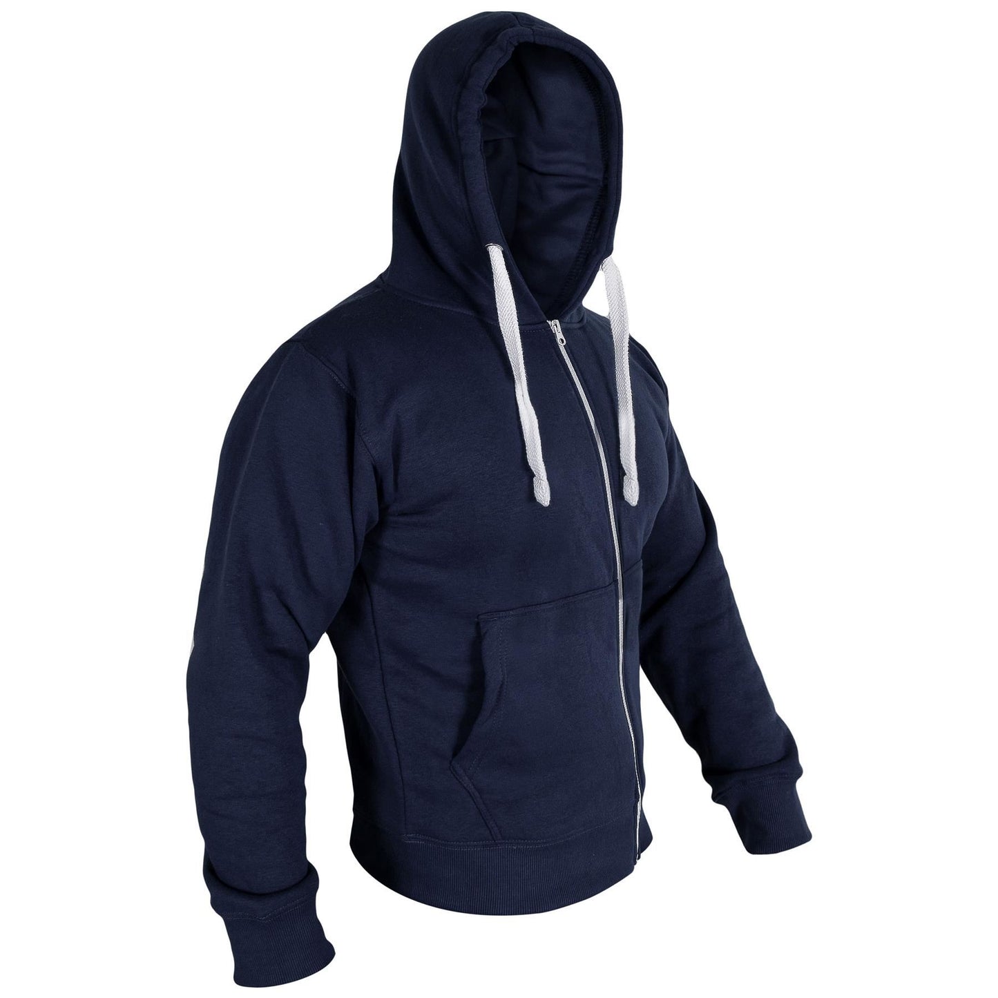 Mens Fleece Plain Zipper Hooded Long Sleeve Sweatshirt For Adults S-4XL