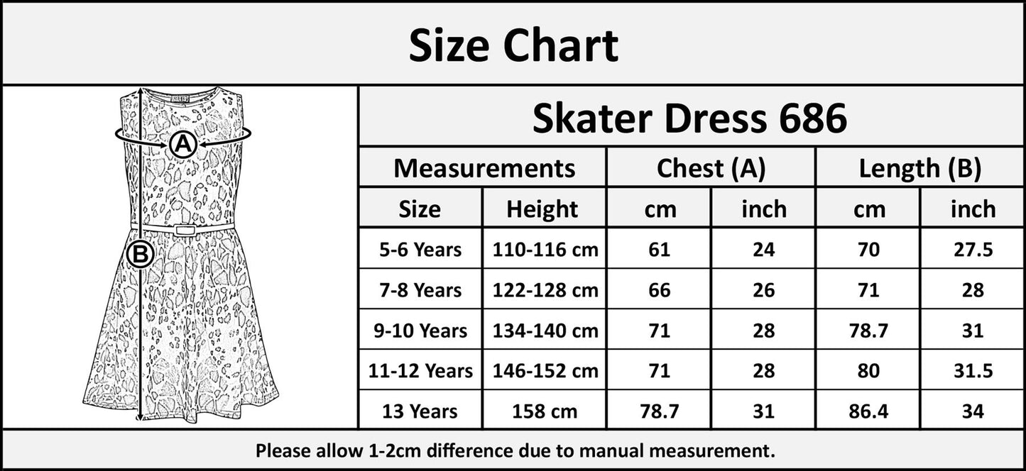 Kids Girls Skater Dress Sleeveless Leopard Print Party Fashion Summer Dresses