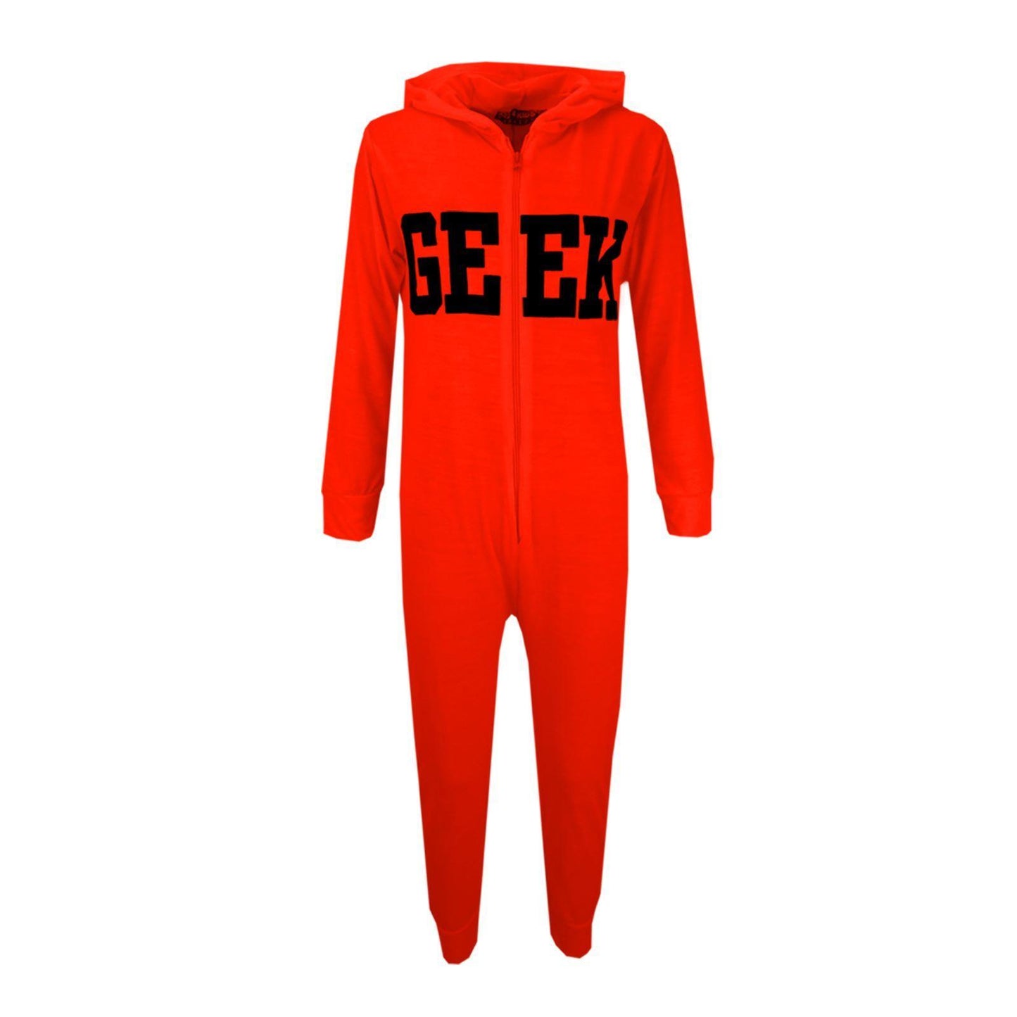 A2Z 4 Kids Girls Boys GEEK Hooded Onesie Children Hooded Ribbed Cuffs Pyjamas