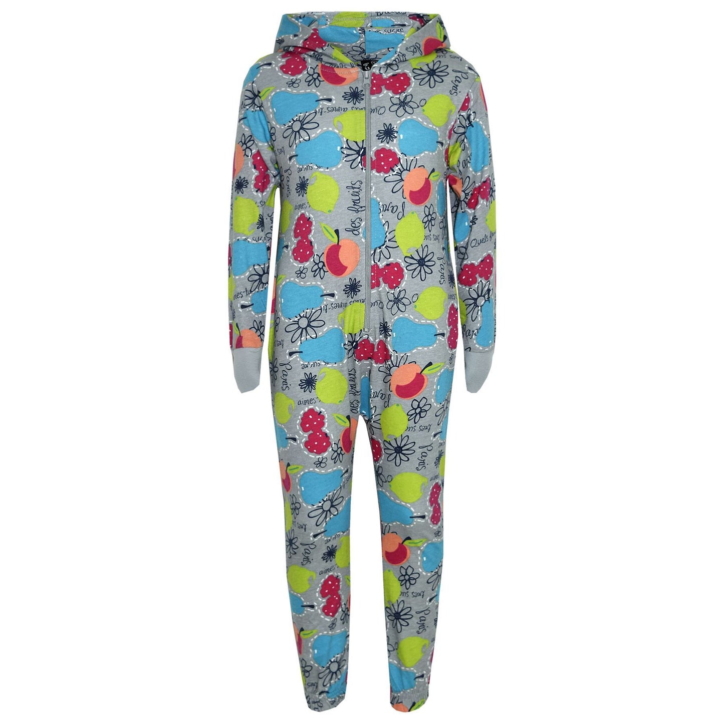 Kids Girls Boys Fruit Print Adorable Comfy Costume A2Z Onesie One Piece Pyjamas