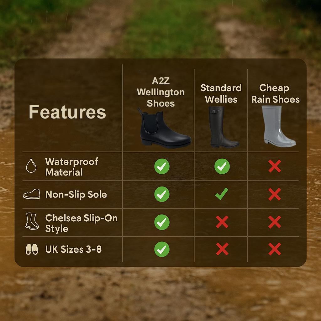A2Z Ladies Girls Teens Wellington Ankle Boots Waterproof PVC Chelsea Rain Shoes