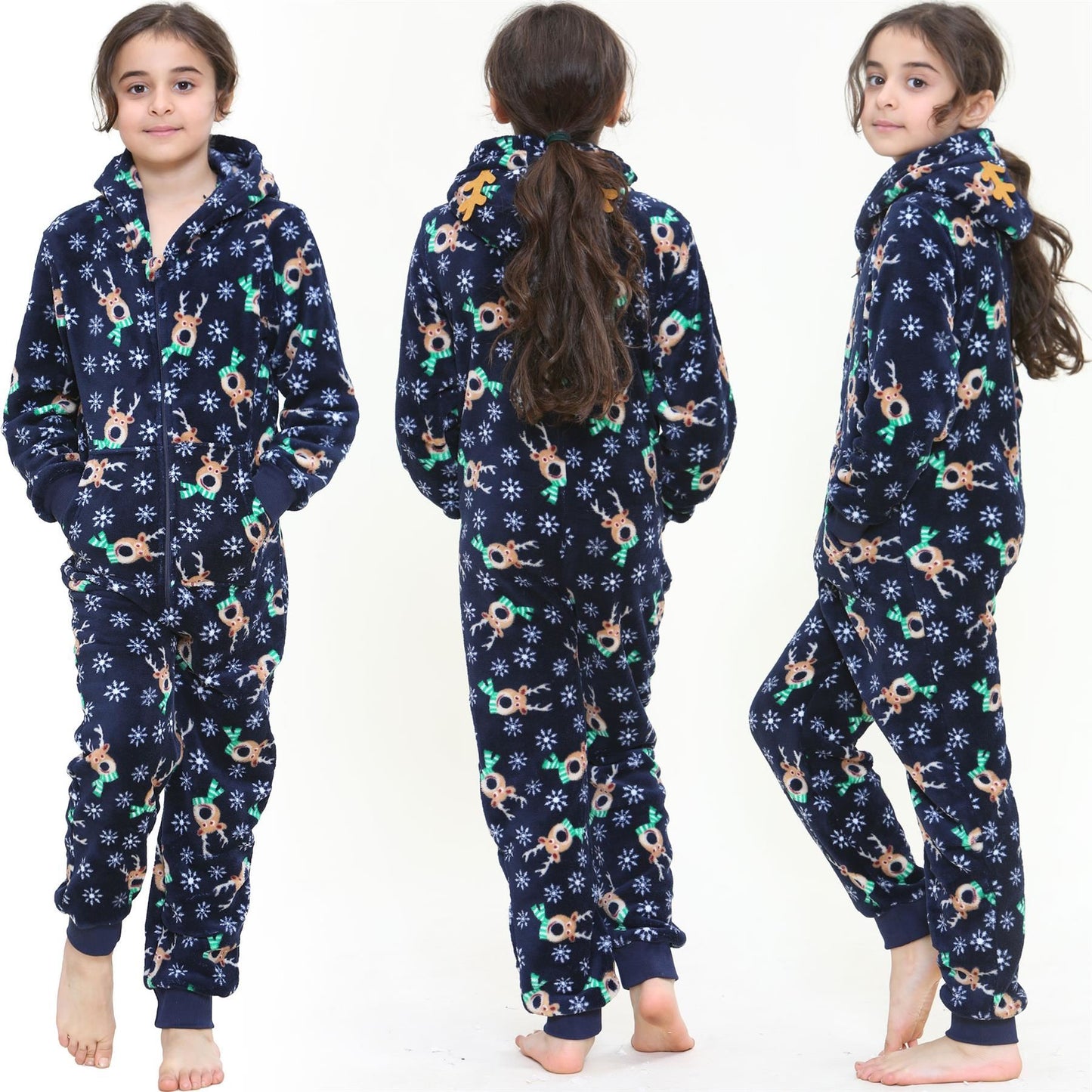A2Z Onesie One Piece Kids Christmas Rudolph Pyjamas Costume Girls Boys