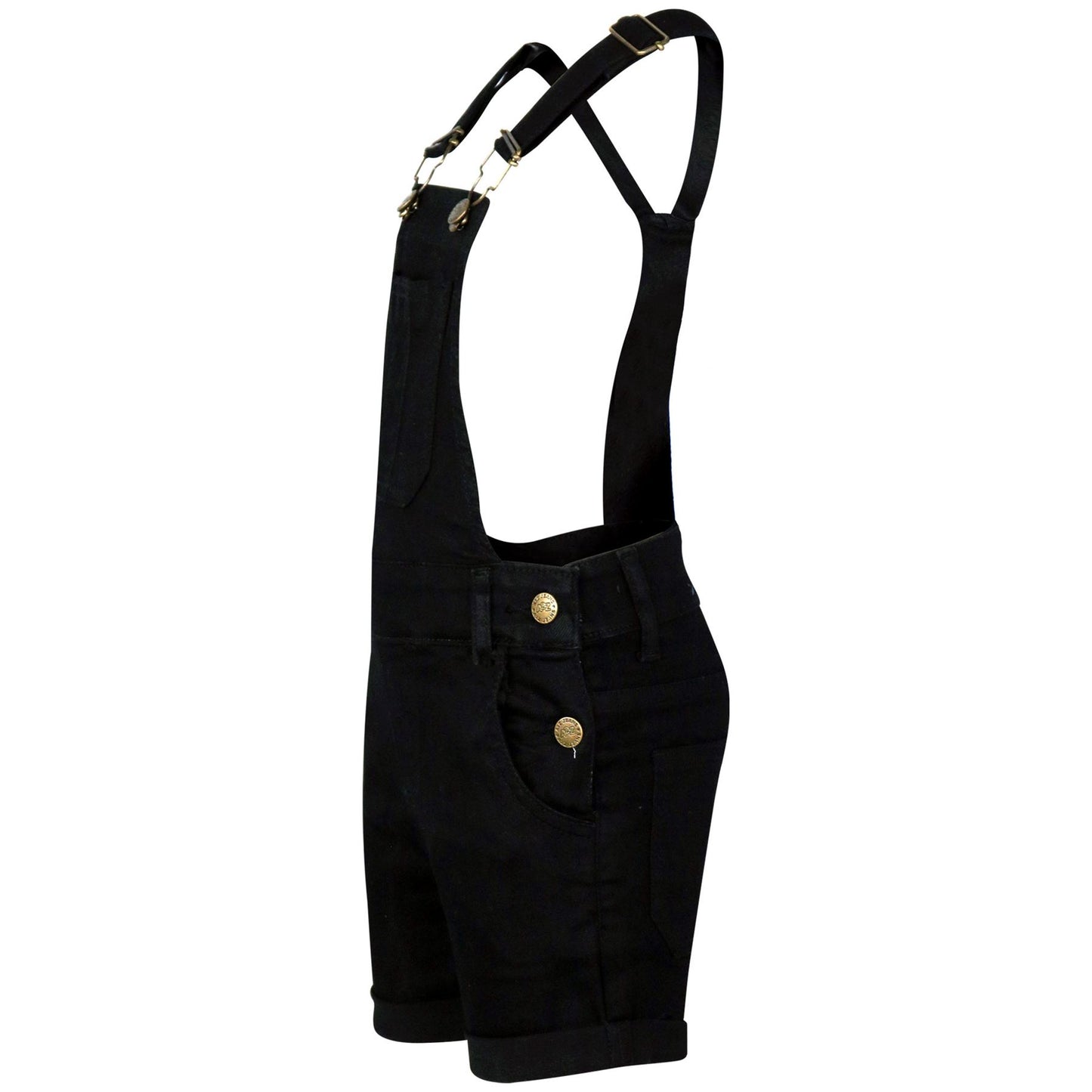 Kids Girls Denim Stretch Dungaree Shorts Jumpsuit Playsuit All In One 7-13 Years