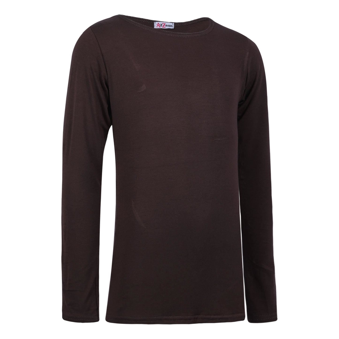 A2Z 4 Kids Girls Plain Long Sleeve T Shirt Soft Feel PE School Activewear Shirts