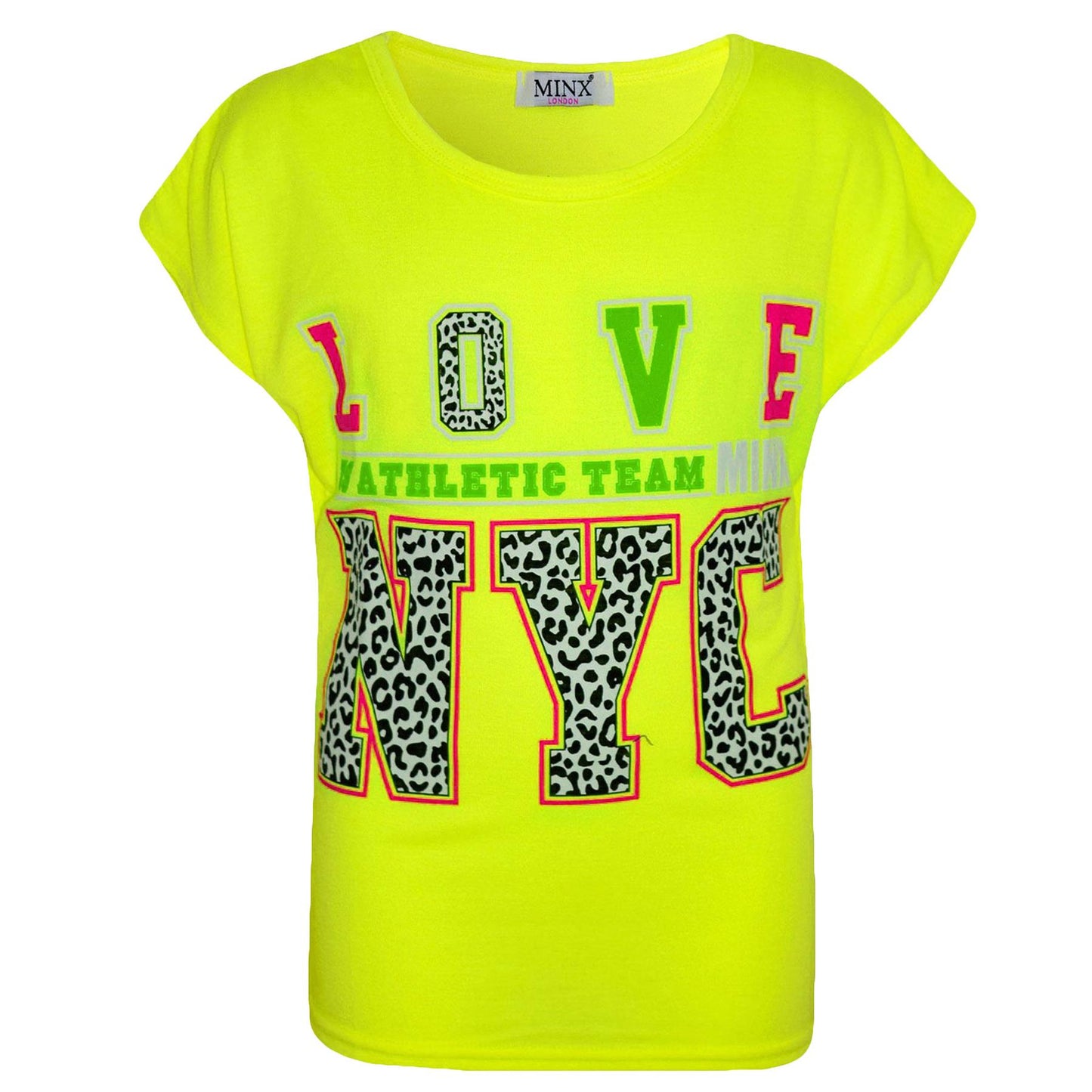 Kids Girls LOVE Us Athletic Team NYC Printed Trendy Fashion Crop Top 7-13 Years