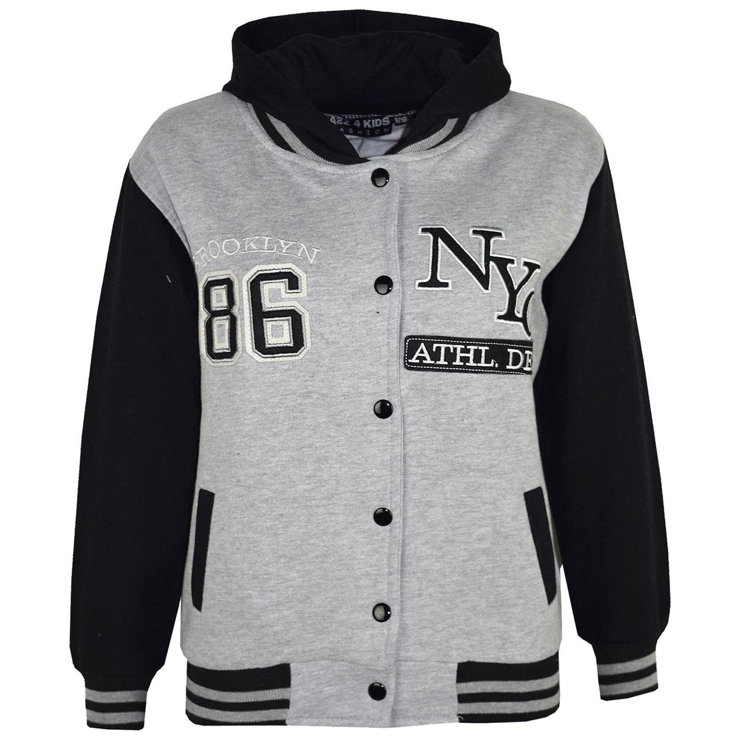 A2Z 4 Kids Girls Boys Baseball NY ATHLETIC Hooded Trending Jacket Age 5-13 Years