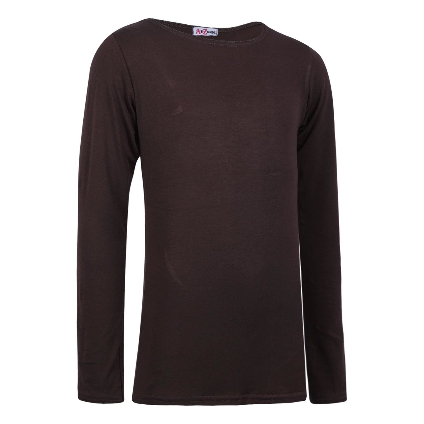 A2Z 4 Kids Girls Plain Long Sleeve T Shirt Soft Feel PE School Activewear Shirts