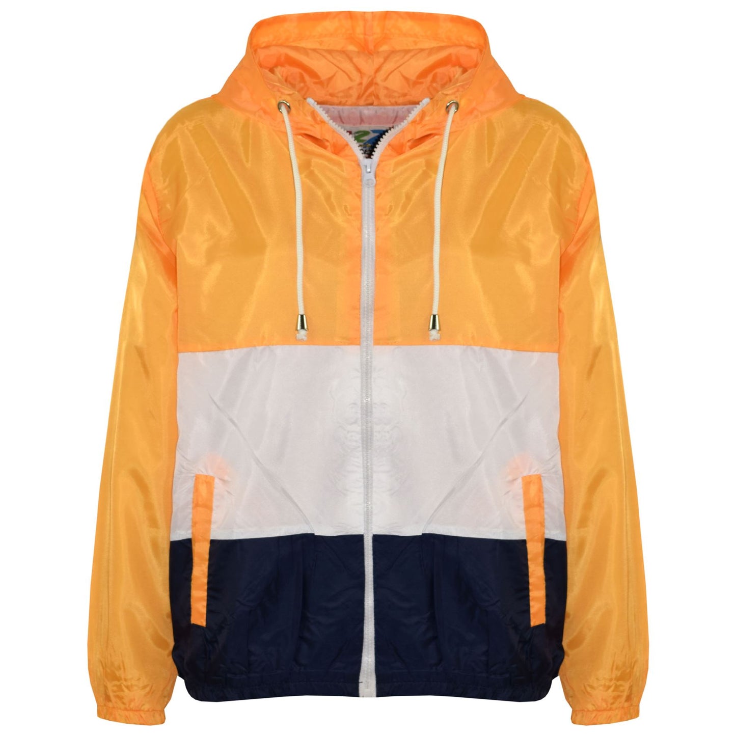 Kids Girls Boys Windbreaker Contrast Panel Jackets Hooded Raincoat Rain Mac 5-13