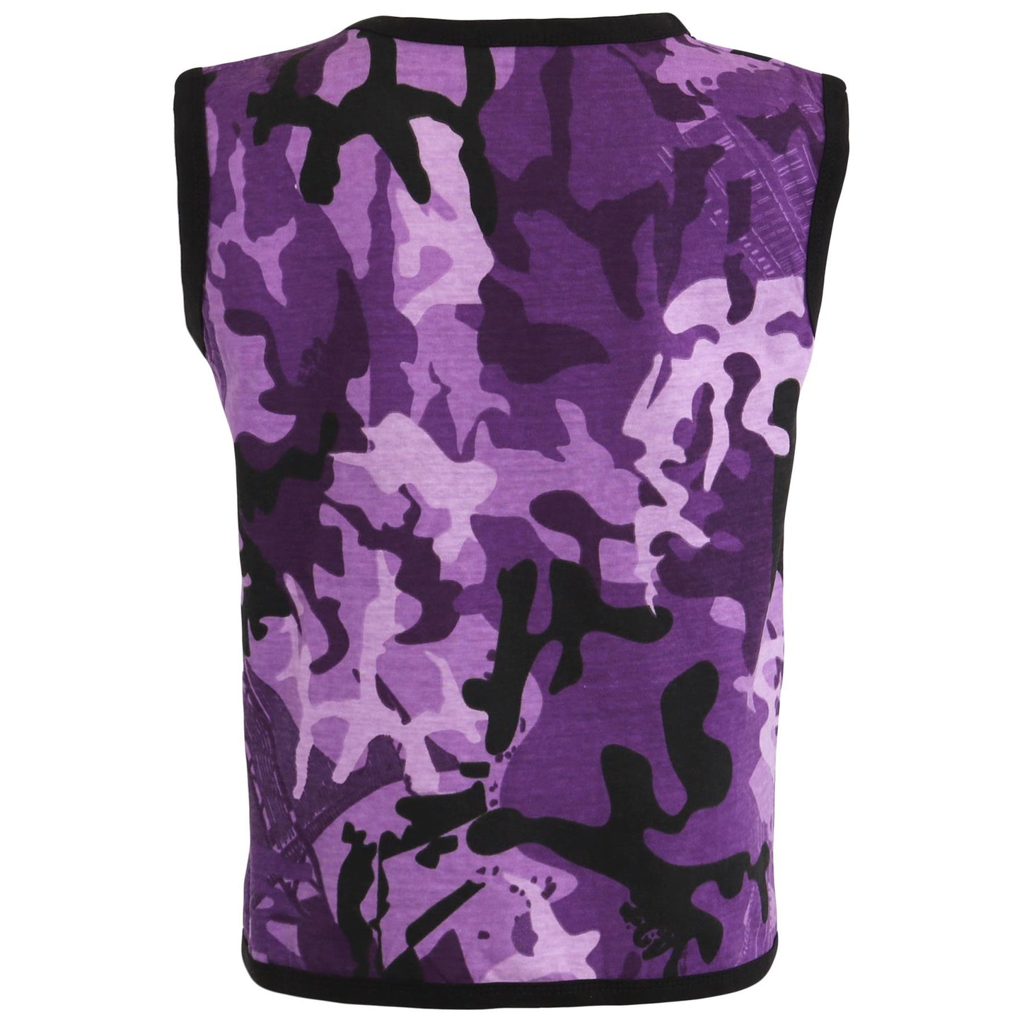 Kids Girls Shorts Set 100% Cotton Camouflage Taped Summer Vest Top Short 5-13 Yr