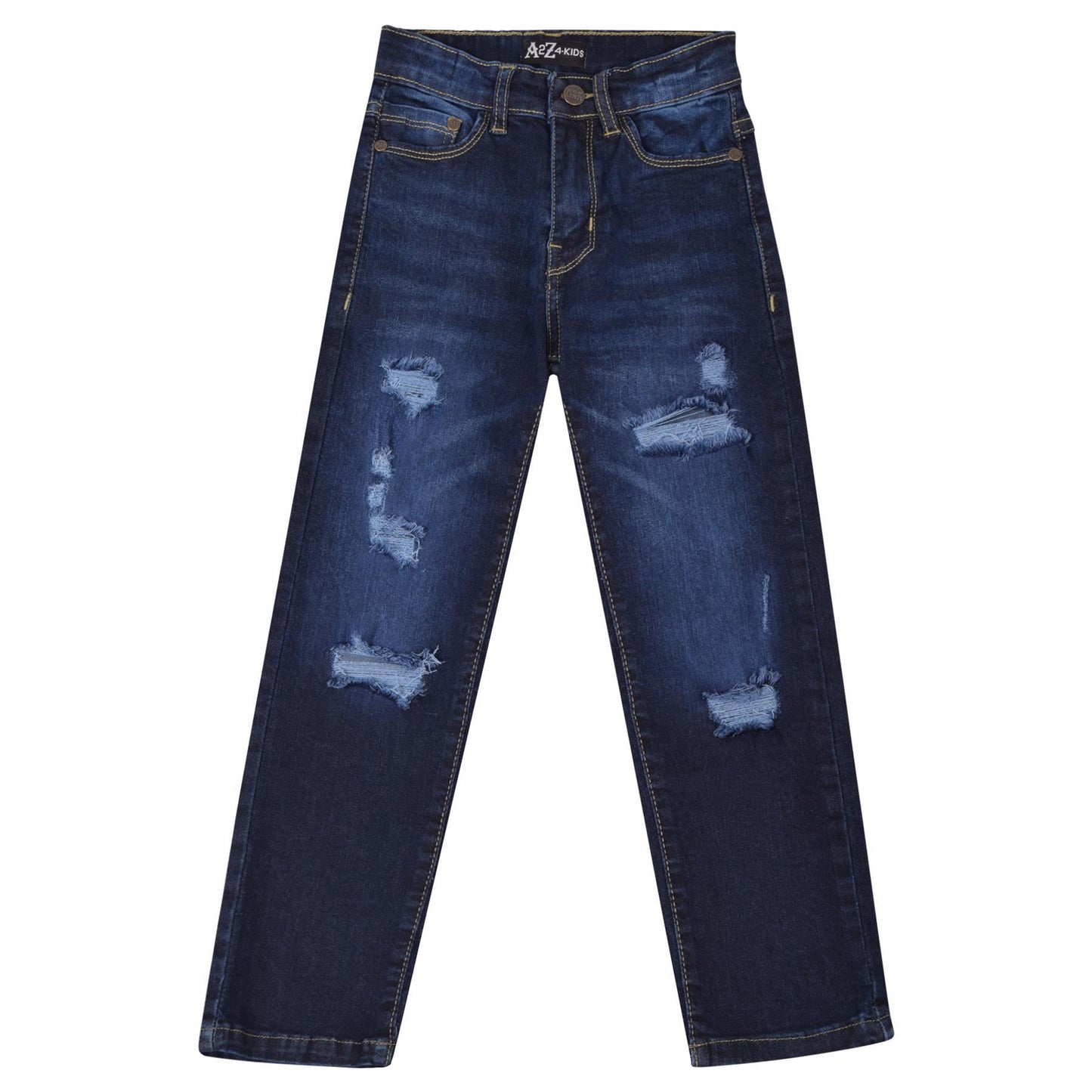 Kids Boys Relaxed Straight Fit Boot Cut Ripped Jeans for Teens Cotton Jeans 5-13