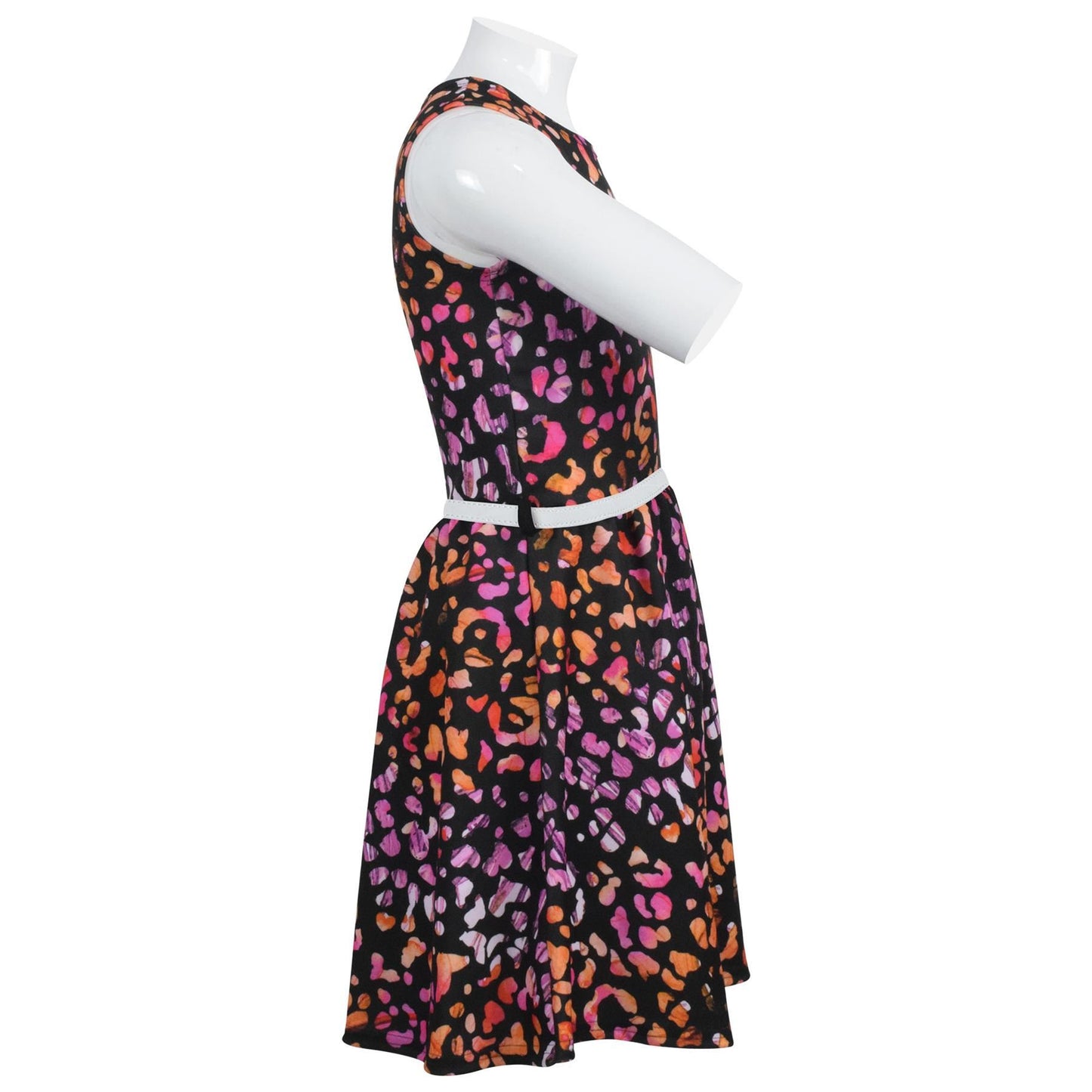 Kids Girls Skater Dress Sleeveless Party Fashion Leopard Print Summer Dresses