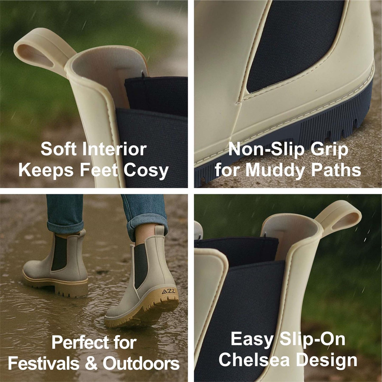 A2Z Ladies Girls Teens Wellington Chelsea Boots Waterproof Ankle Festival Shoes