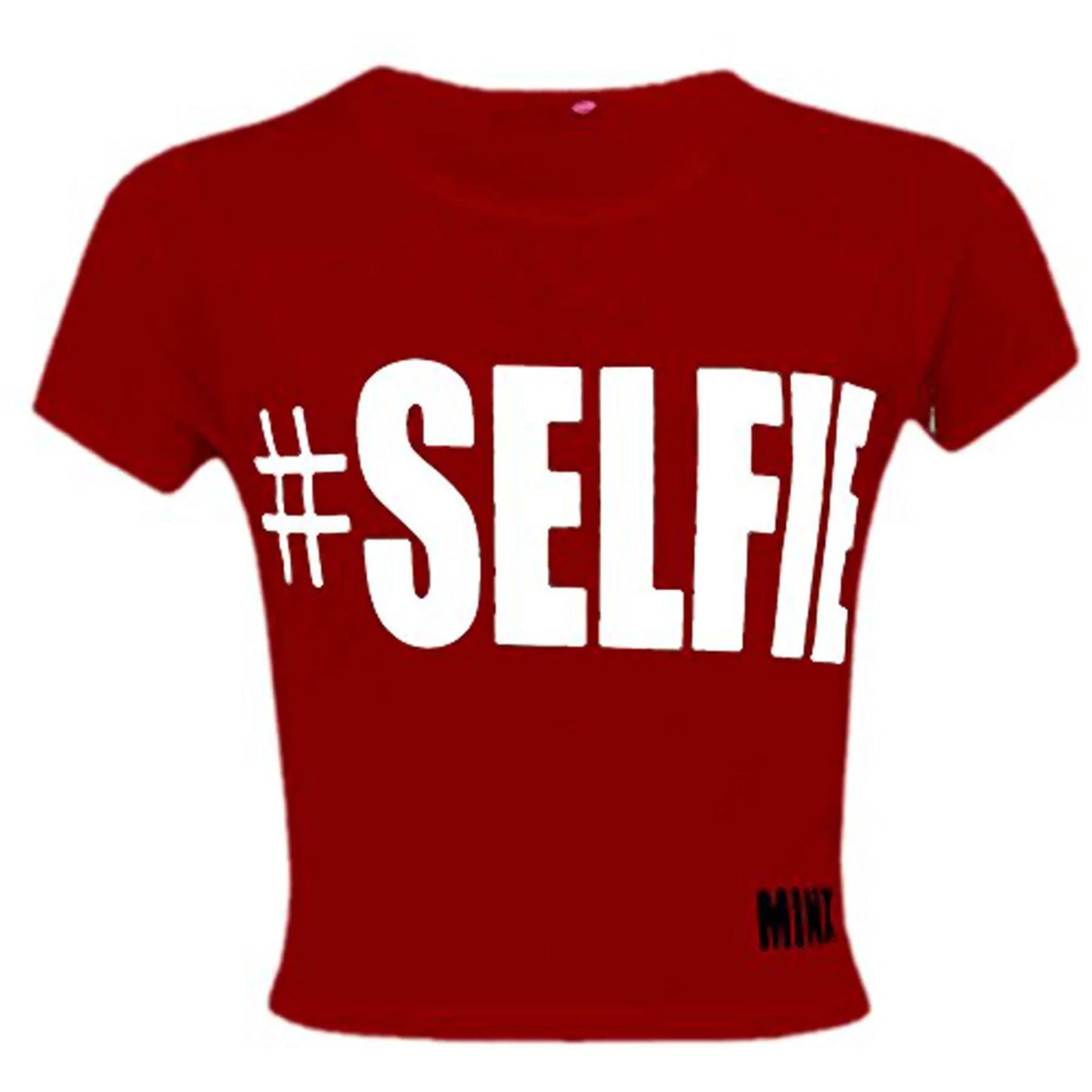 KIDS GIRLS NEW SEASON " # SELFIE " PRINTED CROP TOP T SHIRT 7 8 9 10 11 12 13 Yr