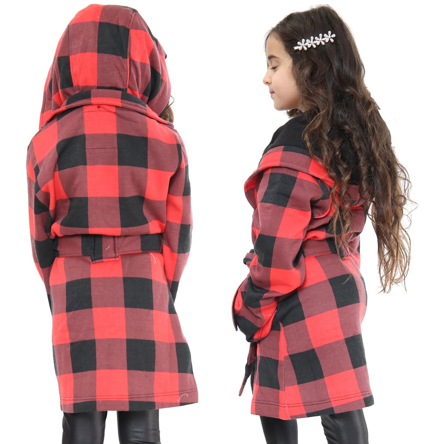 A2Z 4 Kids Parka Jacket Hooded Warm Jacket Oversized Belted Cuffs 5 -13 Years