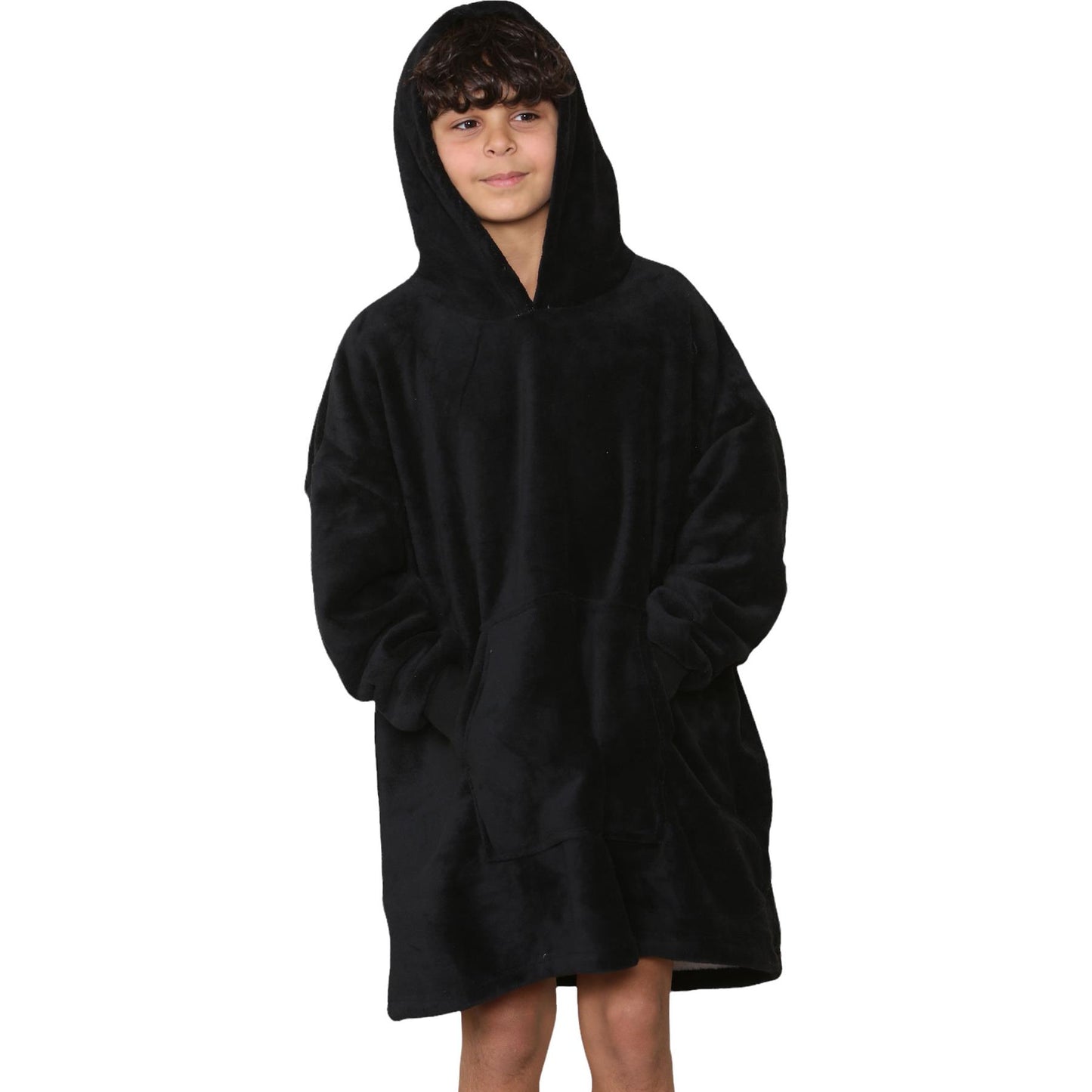 Kids Girls Boys Ultra Soft Oversized Hoodie Snuggle Plush Sherpa Fleece Lining