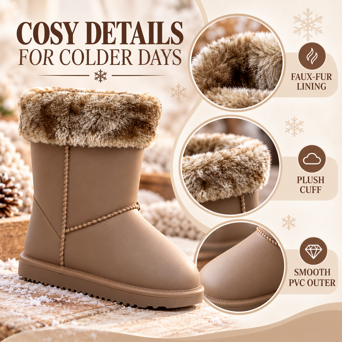 A2Z 4 KIDS Girls Ladies Faux Fur Lined Warm Winter Boots Waterproof Non Slip