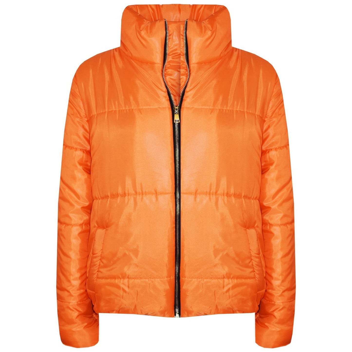 Girls Jacket Kids Wetlook Cropped Padded Quilted Puffer Bubble Jackets Coat 5-13
