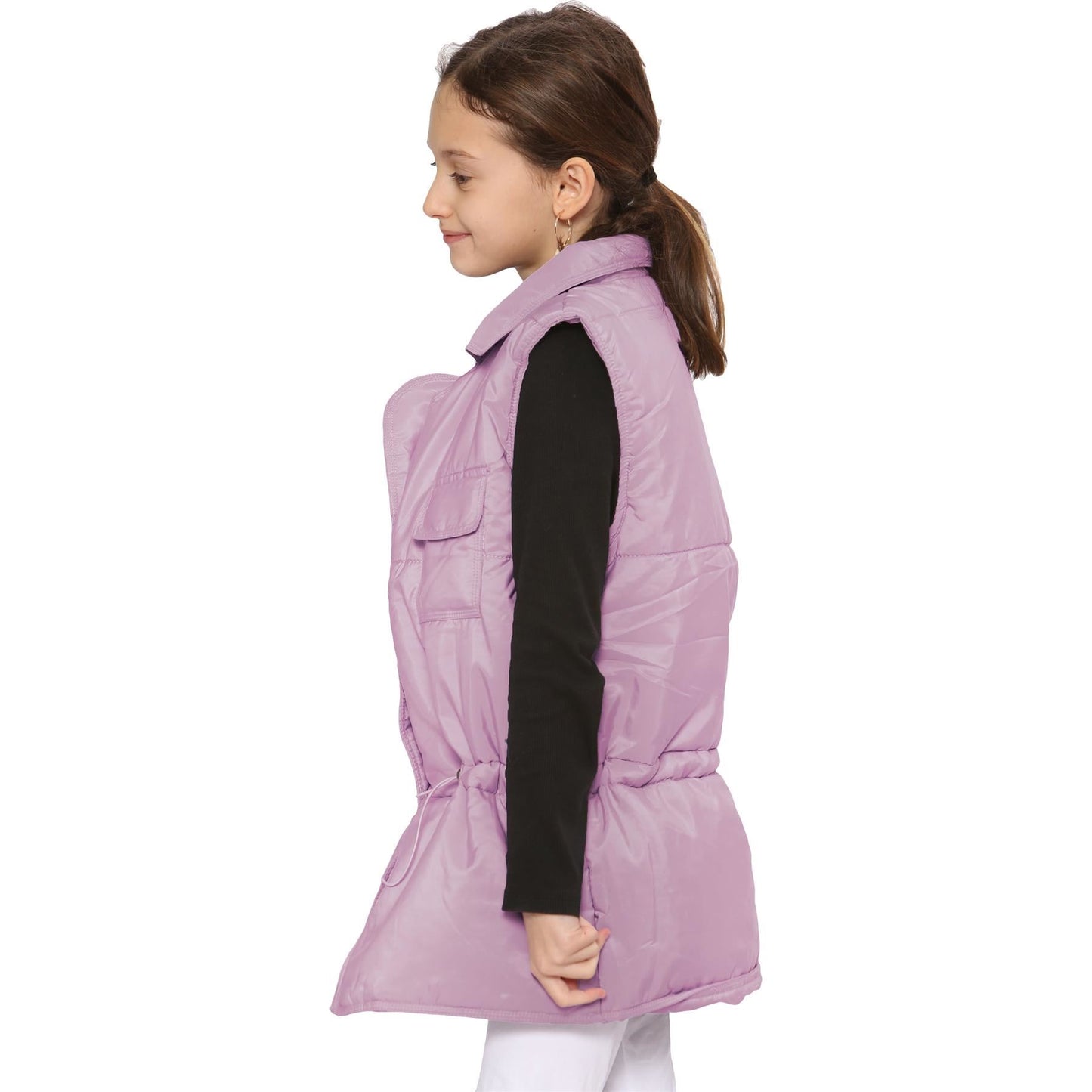 Kids Girls Sleeveless Coat Gilet Fashion Oversized Gilet Style Jacket Coat