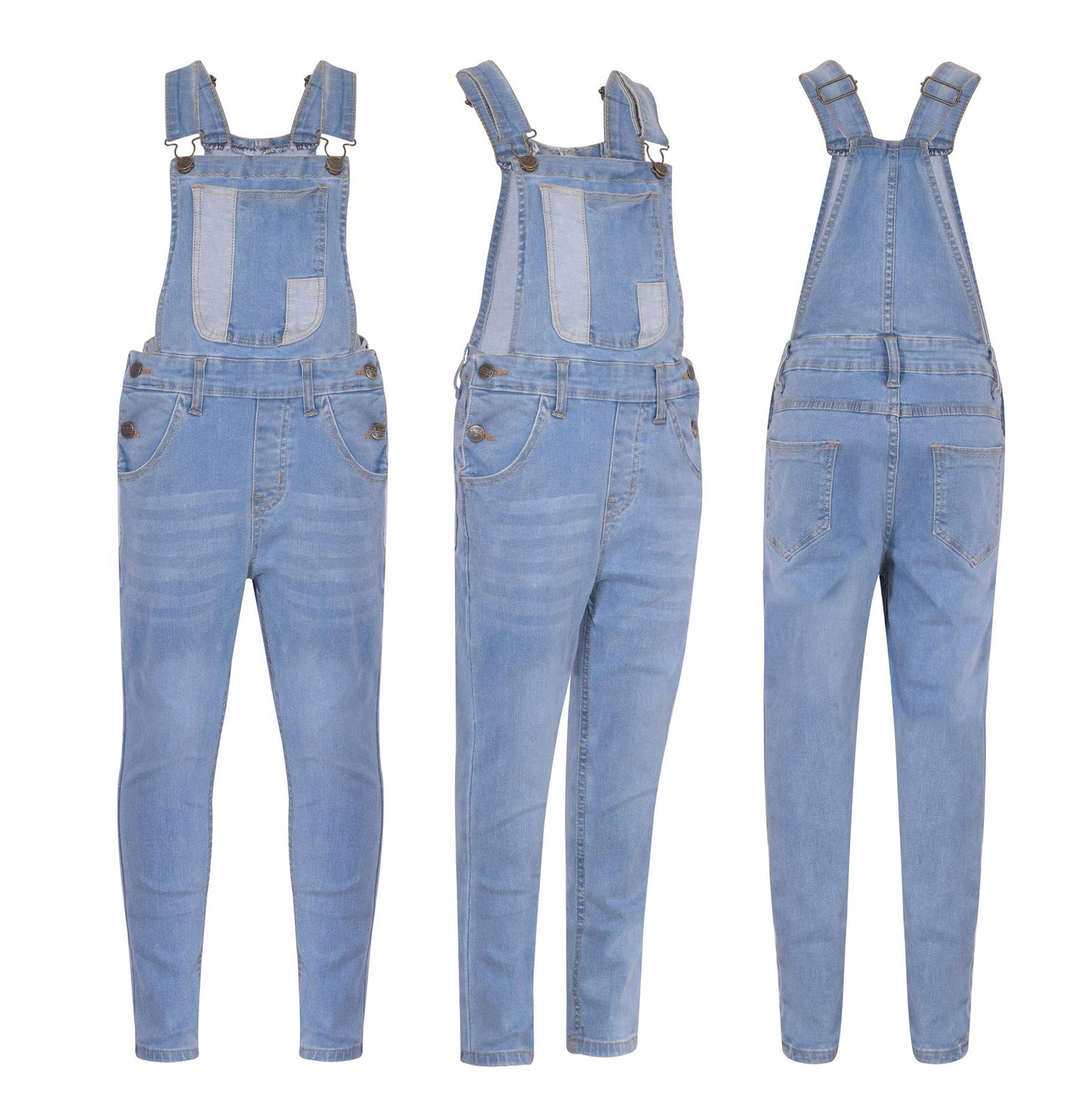 A2Z 4 Kids Girls Denim Dungarees Jeans Overall All in One Jumpsuit Playsuits