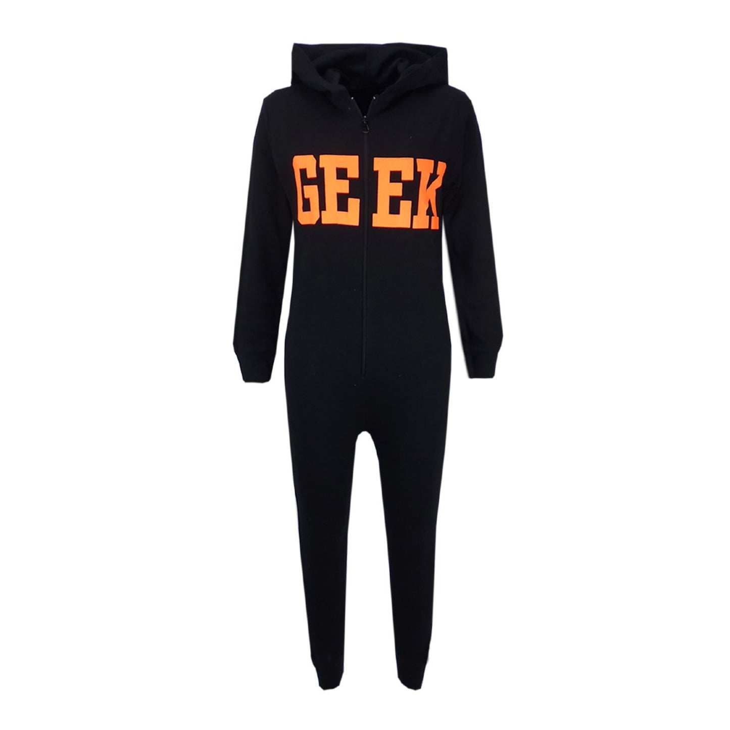 A2Z 4 Kids Girls Boys GEEK Hooded Onesie Children Hooded Ribbed Cuffs Pyjamas