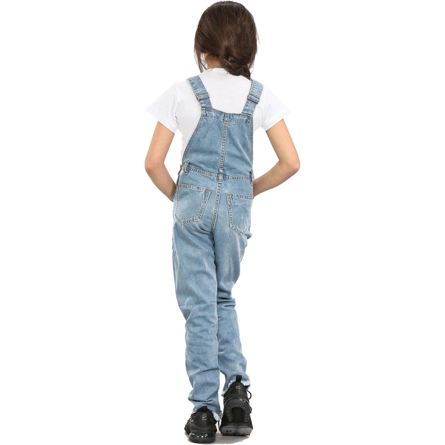 A2Z 4Kids Girls Dungaree Ripped Jeans Overall All In One Jumpsuit 5-13 Years