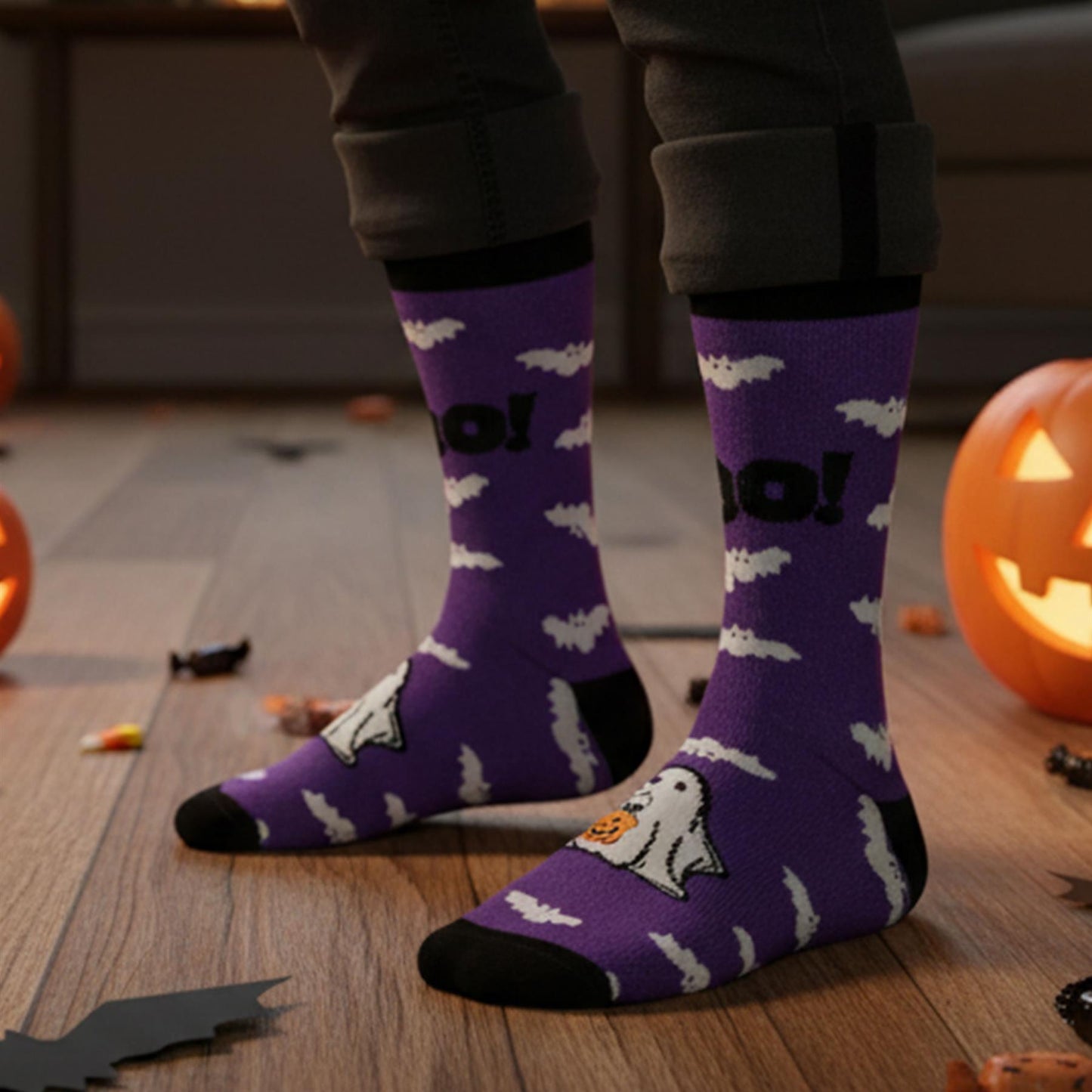 A2Z 4 Kids Girls Boys Novelty Halloween Boo Crew Socks Comfort Warm Thick Socks