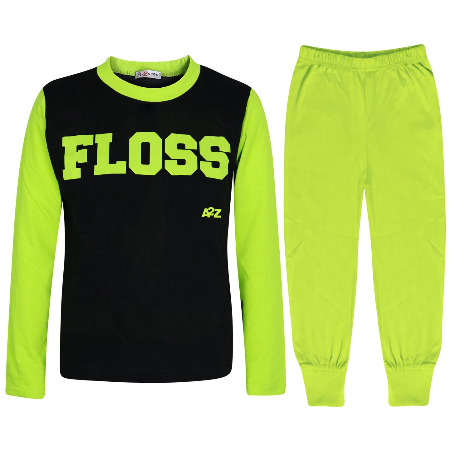 Kids Girls Boys Pyjamas Trendy Floss A2Z Print Comfort Loungewear Pjs Outfit Set