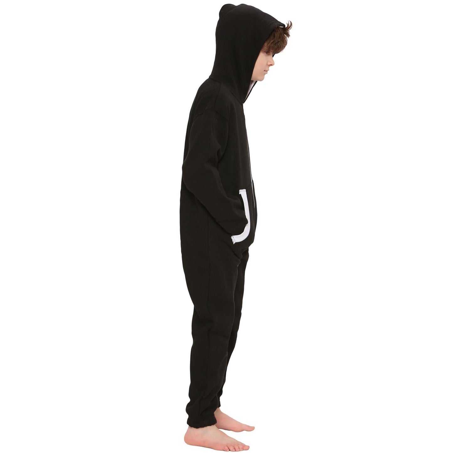 A2Z Onesie One Piece Kids Black Pyjamas Sleepsuit Costume Girls & Boys 5-13 Year