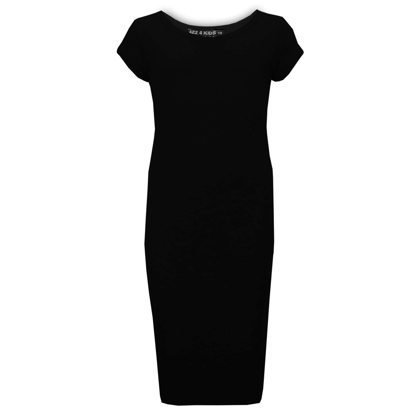 A2Z 4 Kids Girls Bodycon Plain Midi Dress Short Sleeve Dresses Party Costume