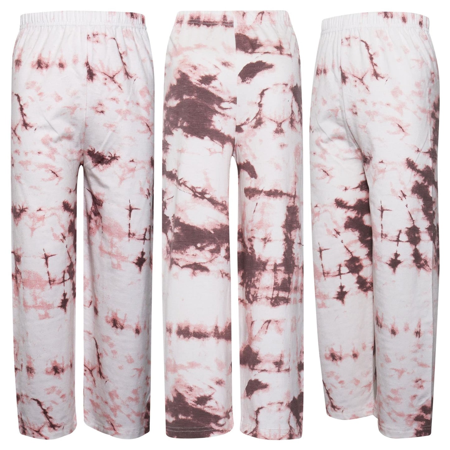 Kids Girls Palazzo Rust Flared Wide Leg Tie Dye Print Baggy Loose Summer Trouser